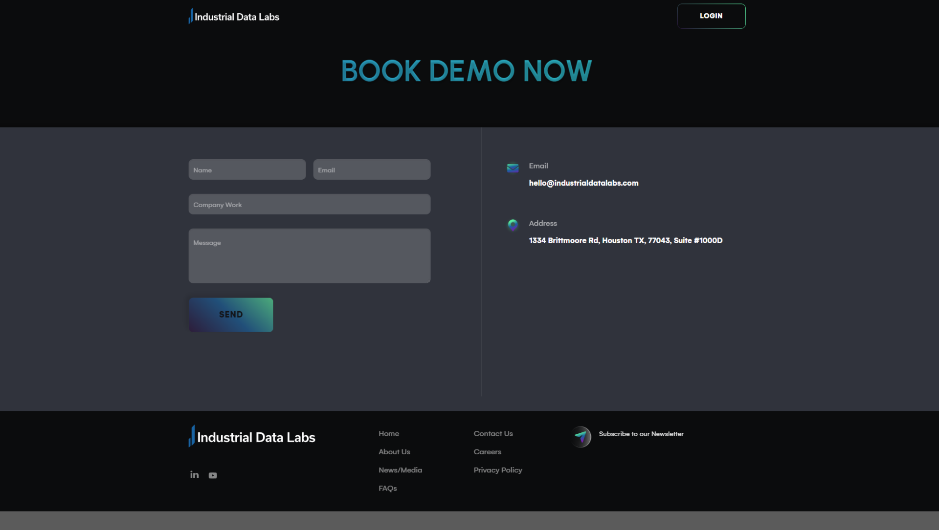 Industrial Data Labs预约申请页