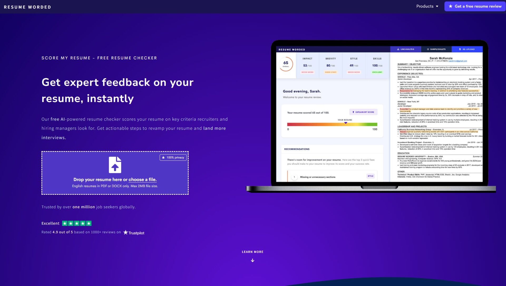 Score My Resume功能介绍