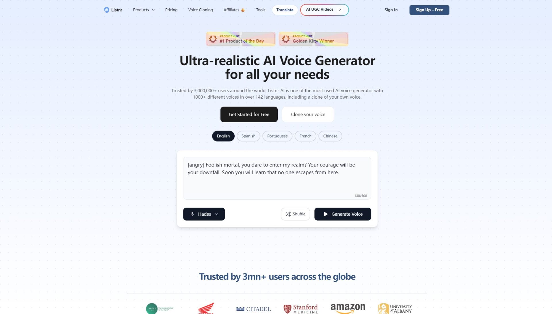 Listnr AI官网首页