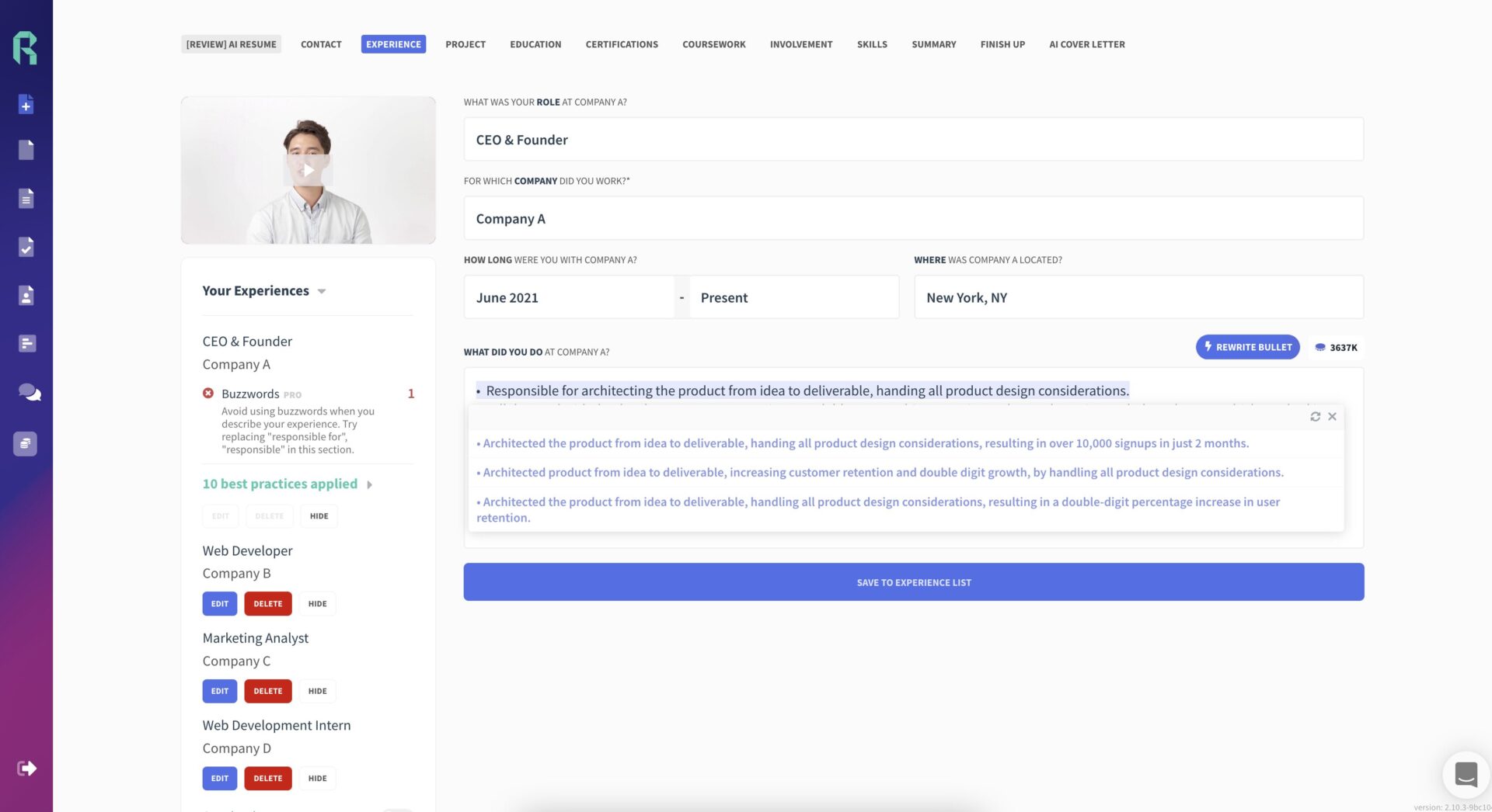 rezi.ai全解析：如何自動優化你的英文簡歷，提高求職競爭力？