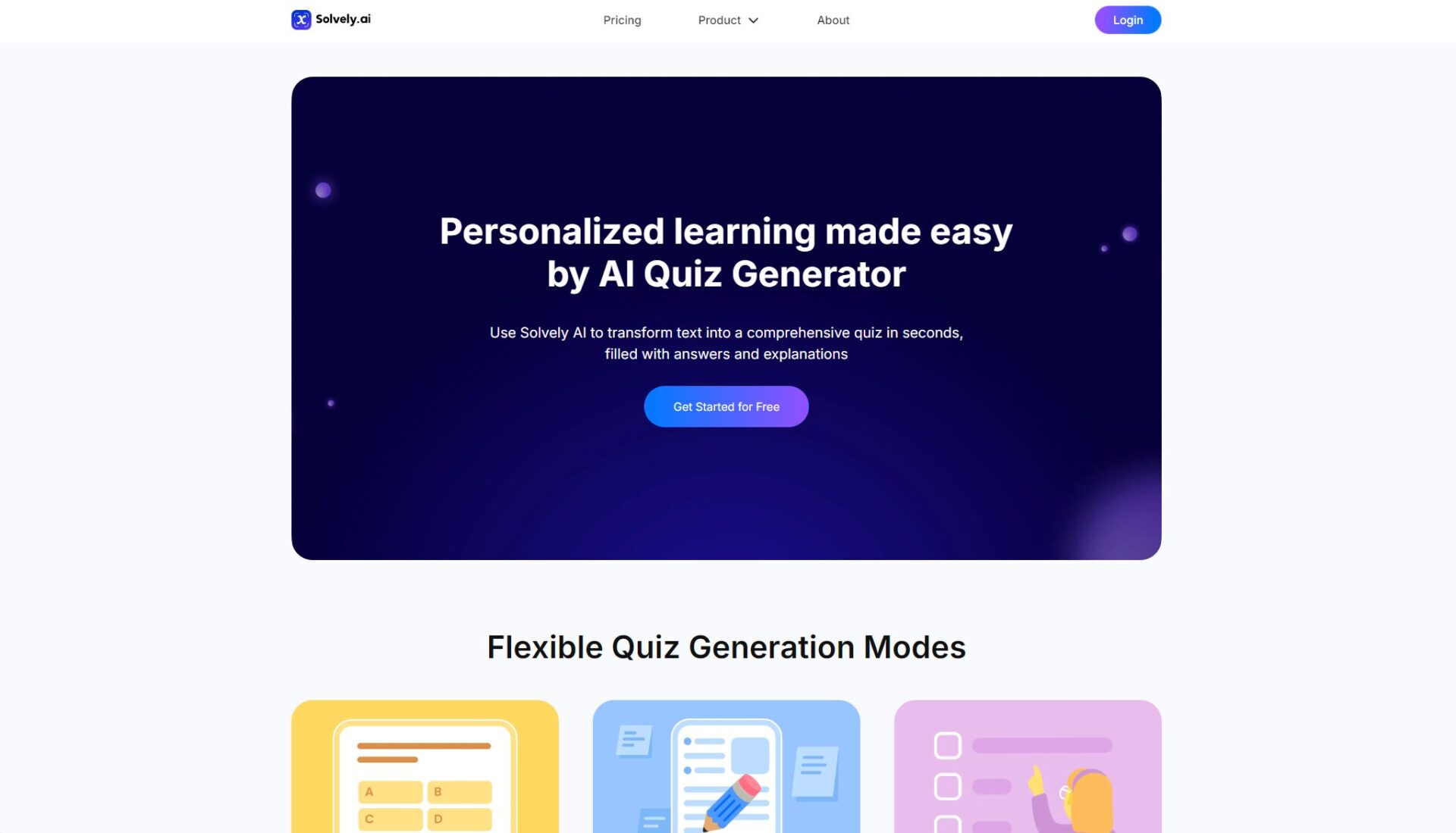 Solvely AI测验生成工具