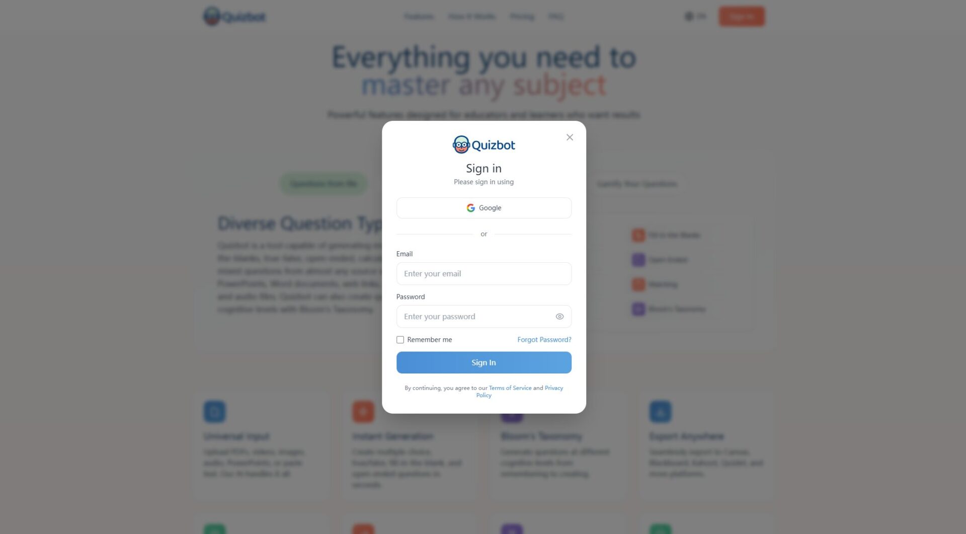QuizBot.ai注册登录
