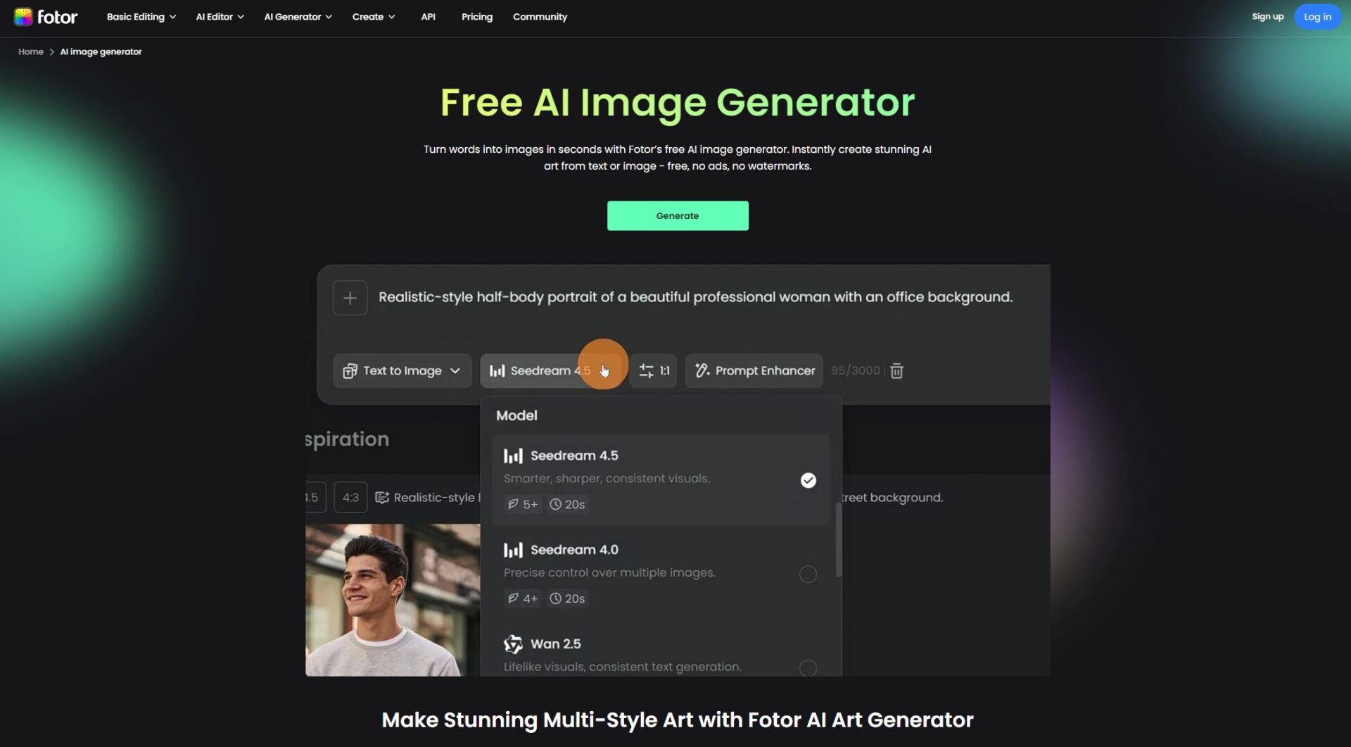 Fotor AI绘画官网