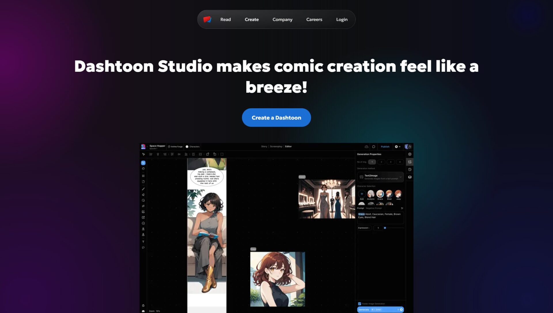 dashtoon创作功能介绍
