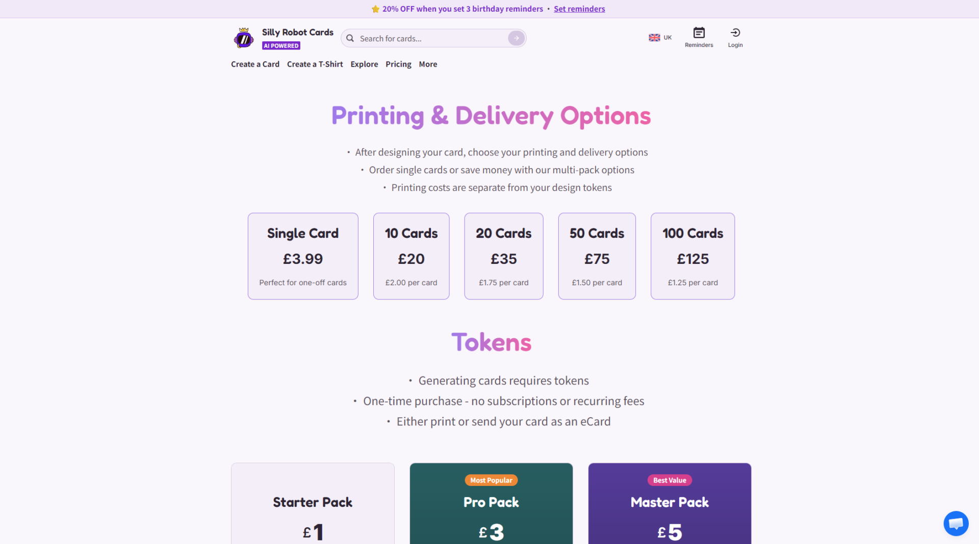 Silly Robot Cards官方定价页