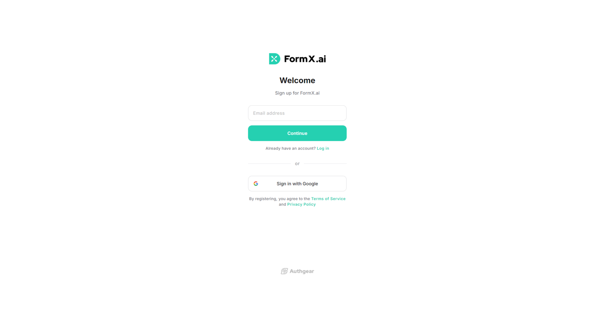 FormX.ai注册登录页