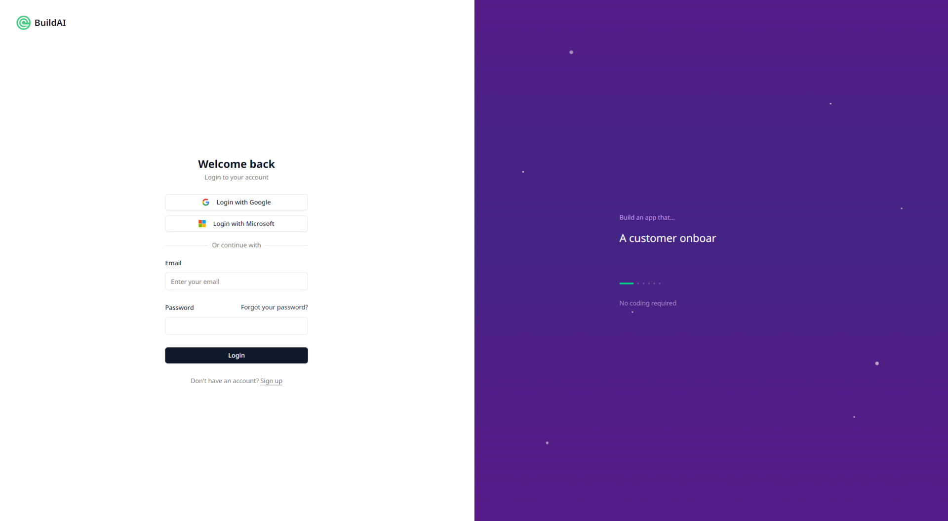 BuildAI注册登录页