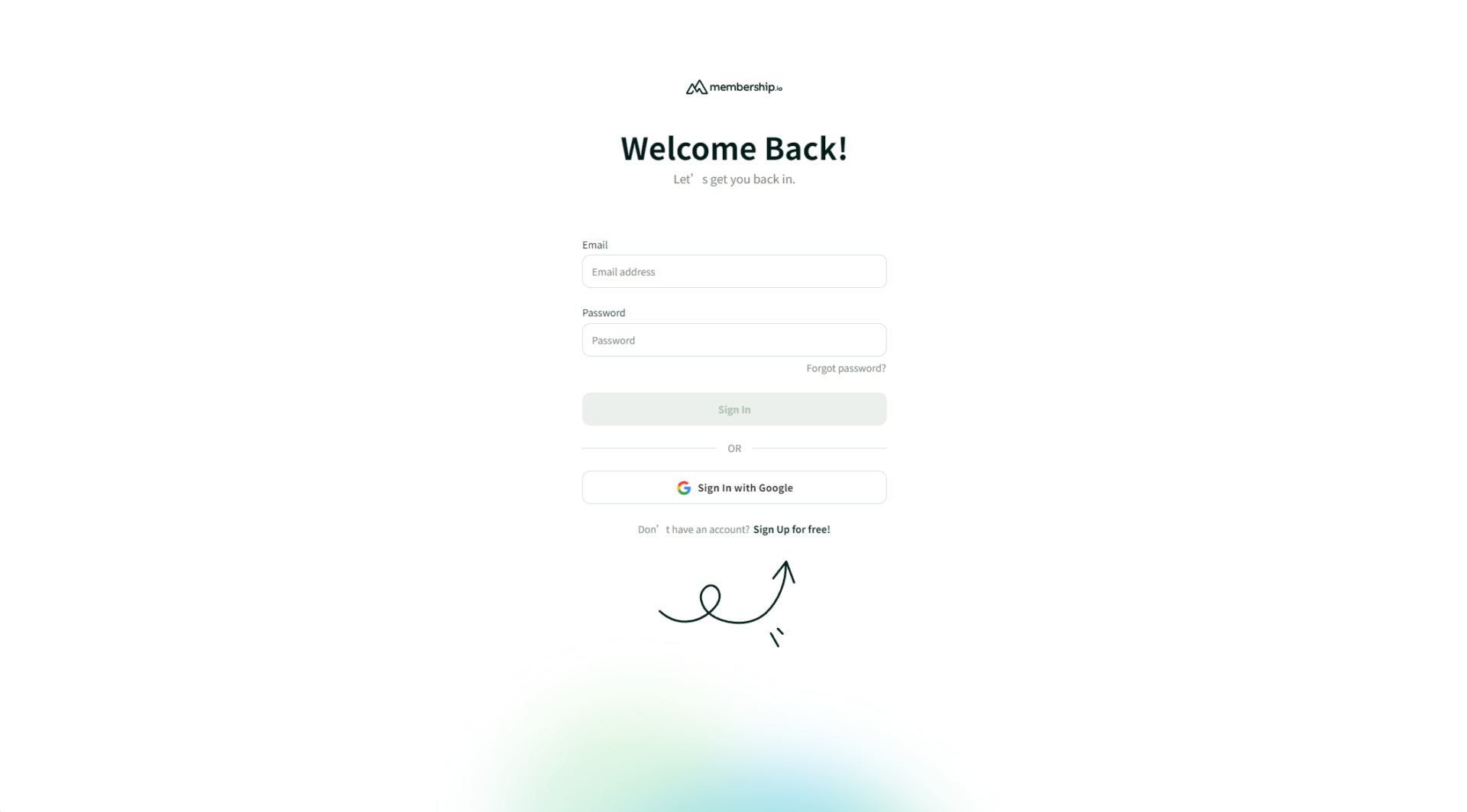 Membership.io注册登录页
