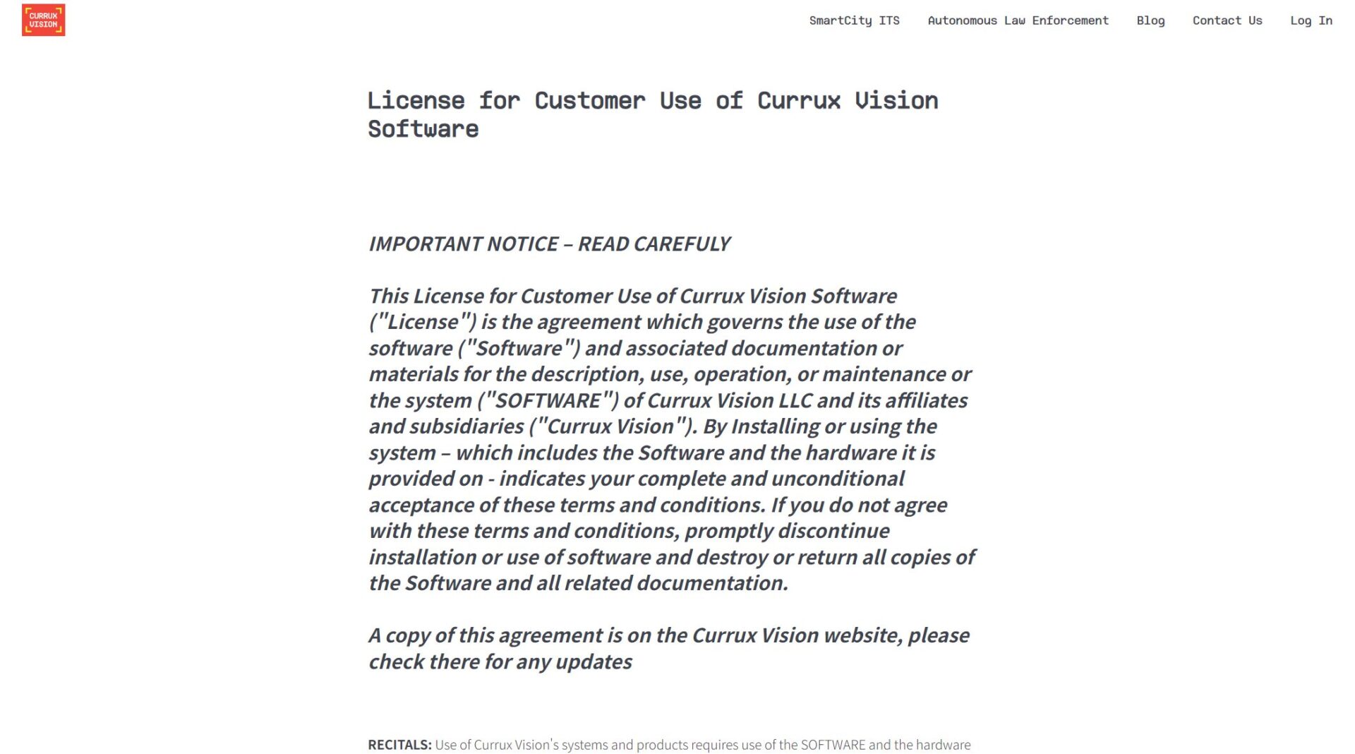 Currux Vision使用协议