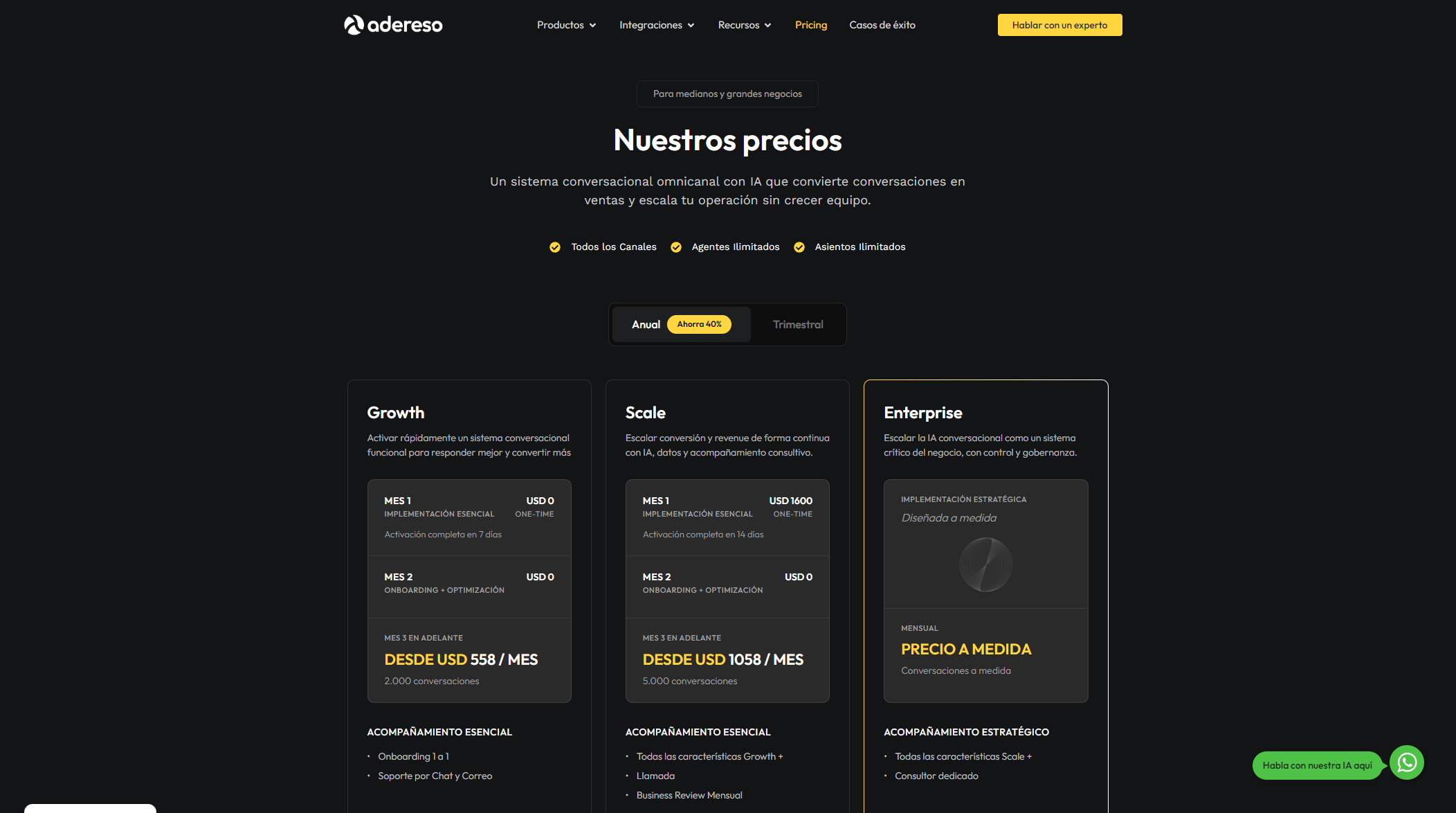 ImaAdereso AI价格页面截图