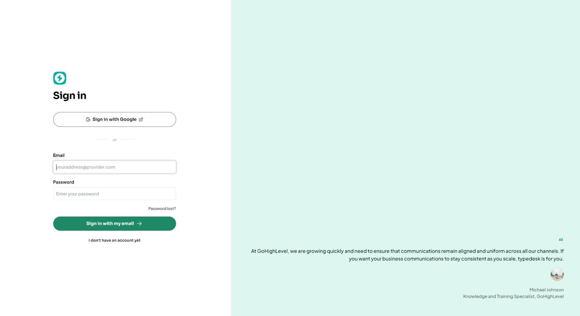 typedesk注册登录页