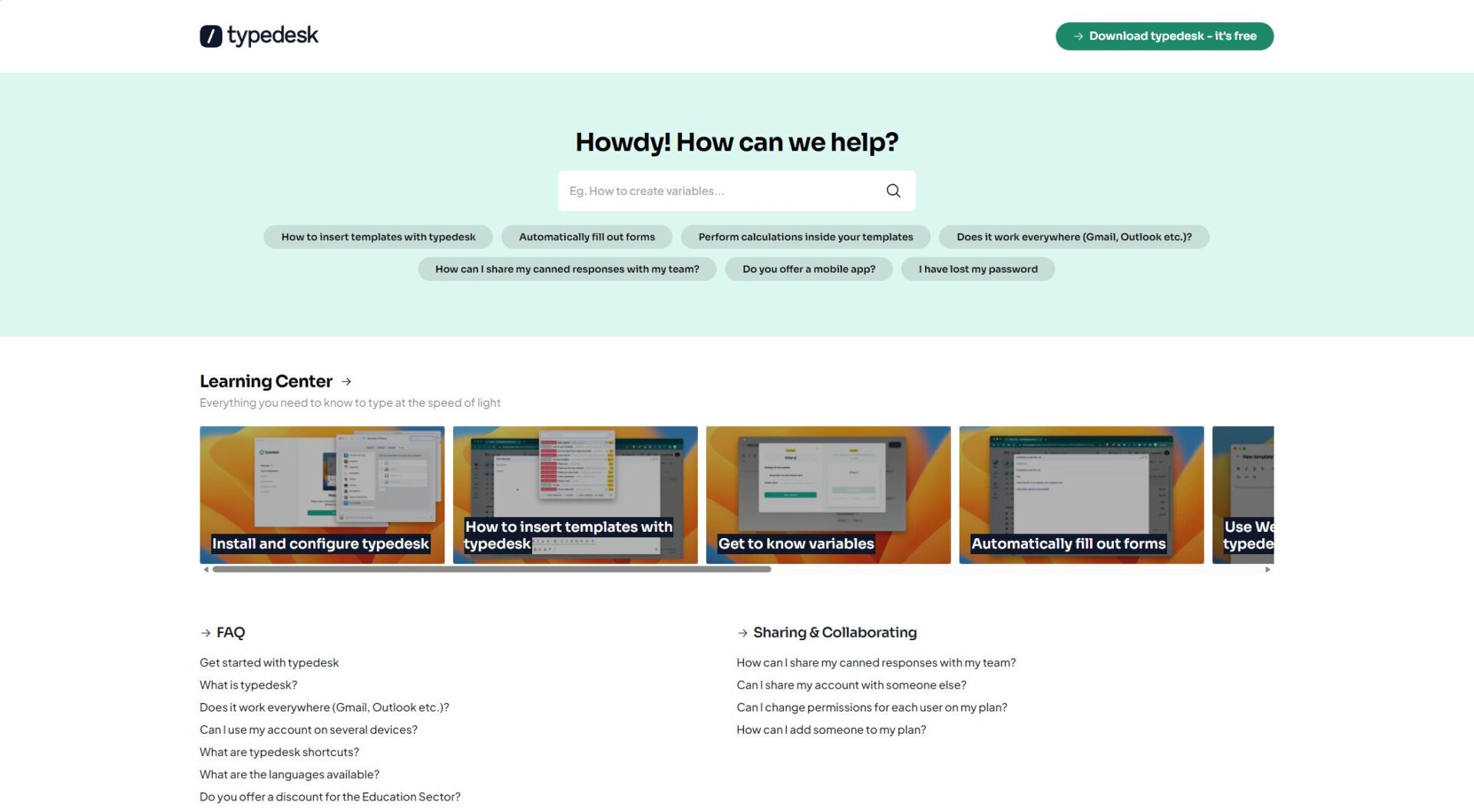 typedesk帮助中心