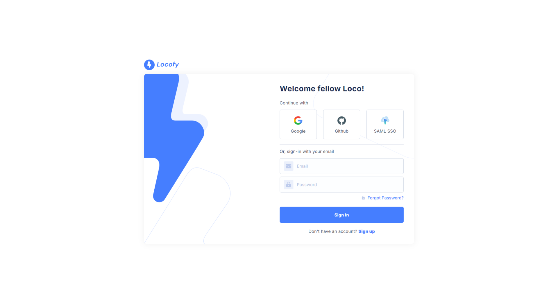 Locofy.ai注册登录页