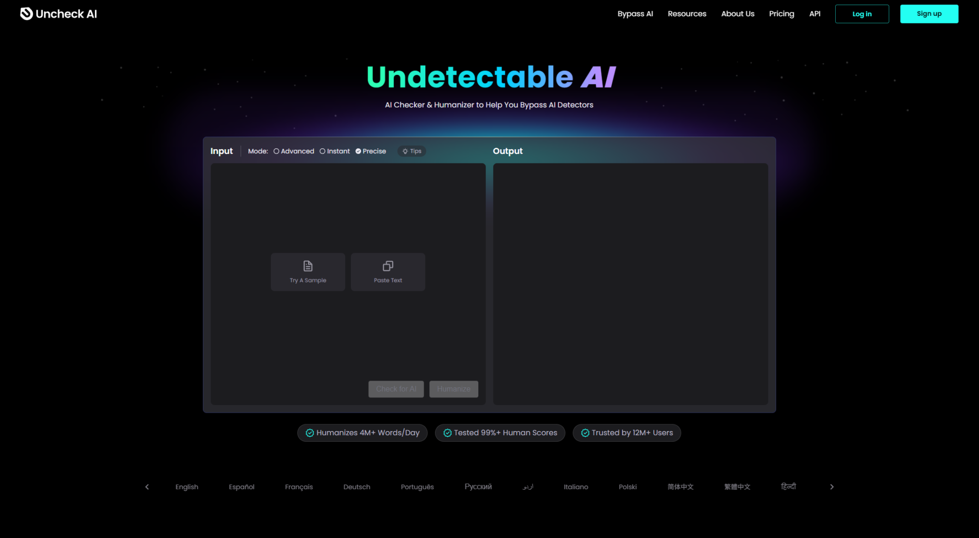 Uncheck AI多语言检测