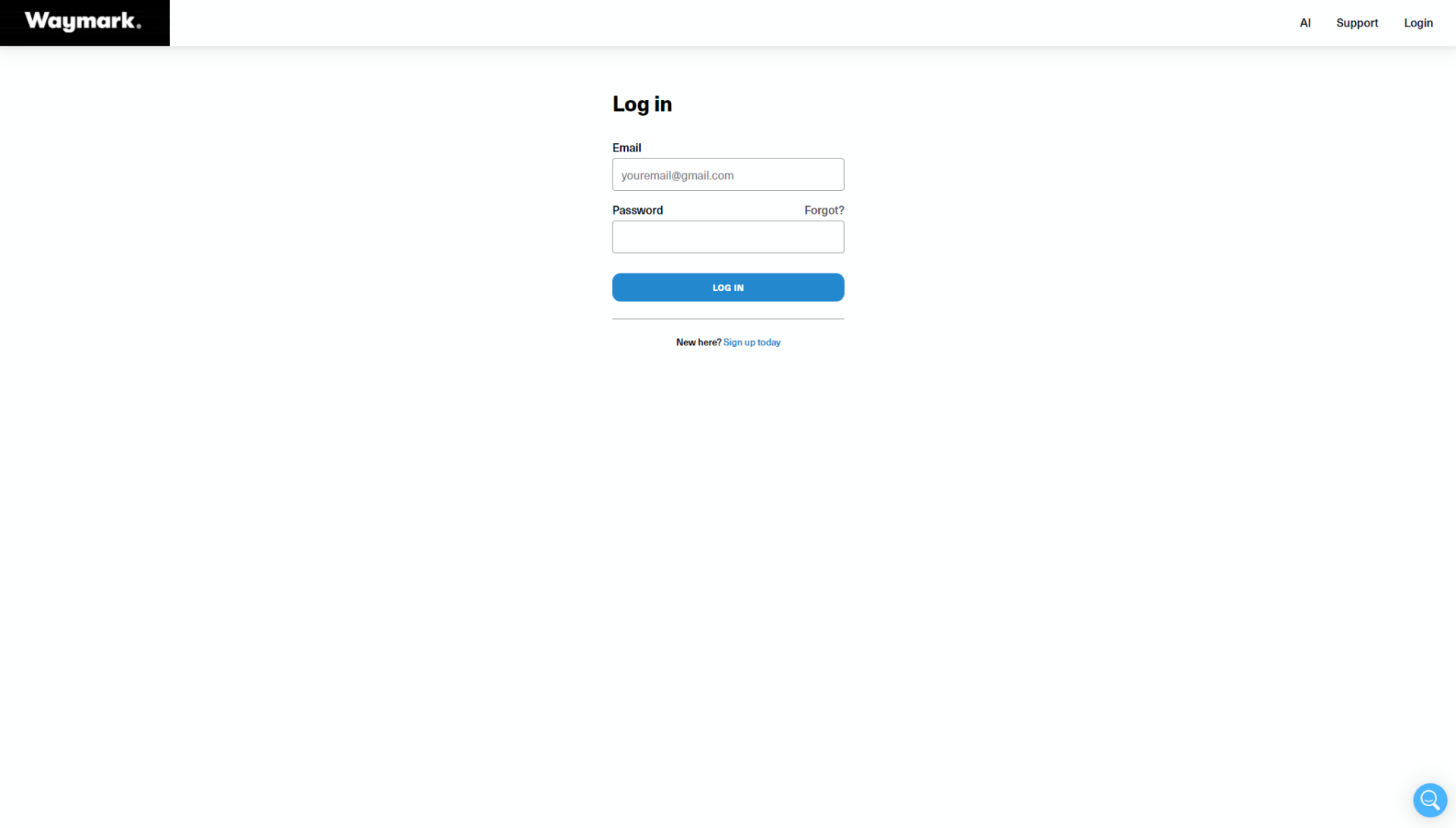 Waymark注册登录页