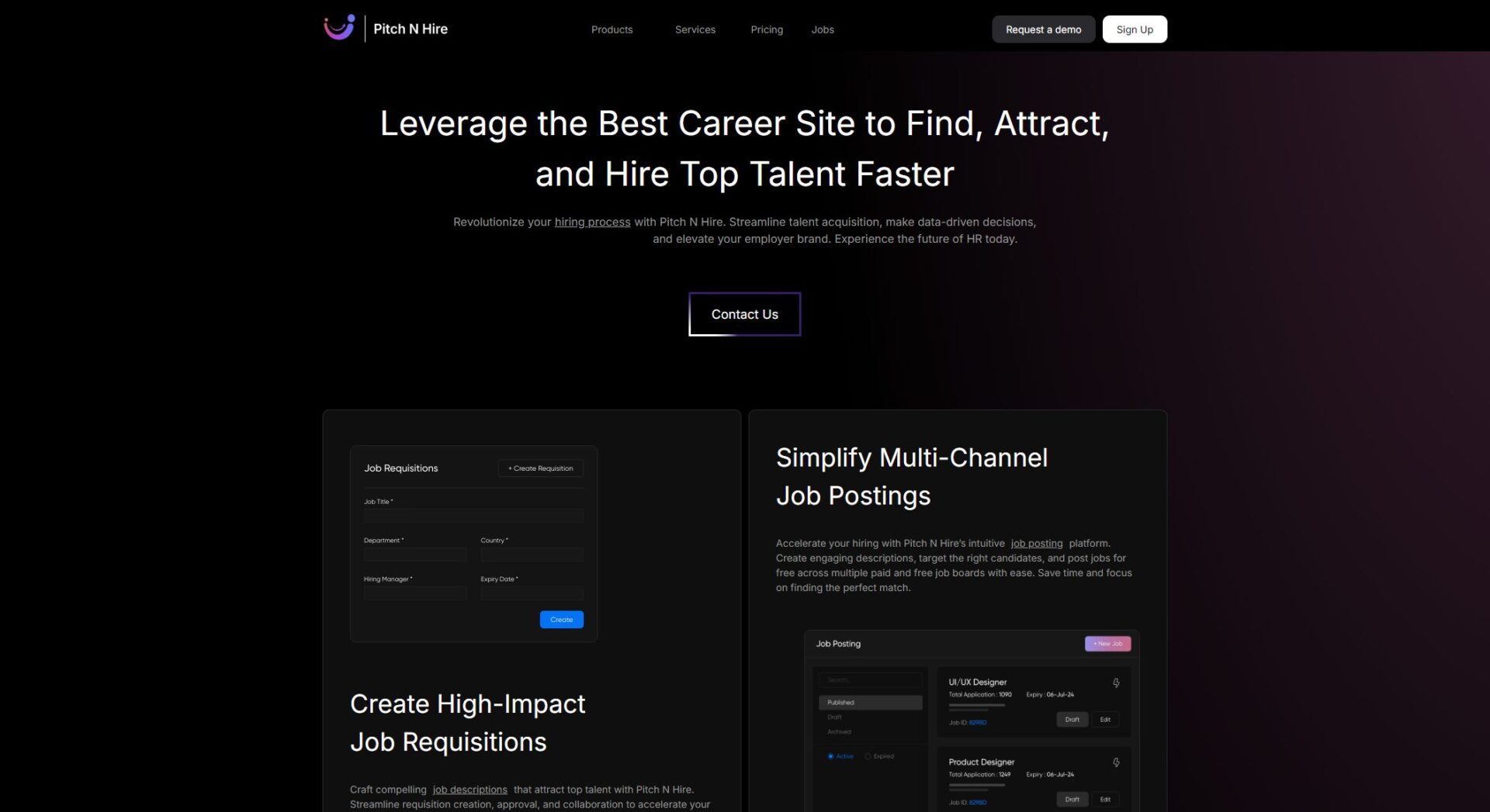 Pitch N Hire平台功能介绍