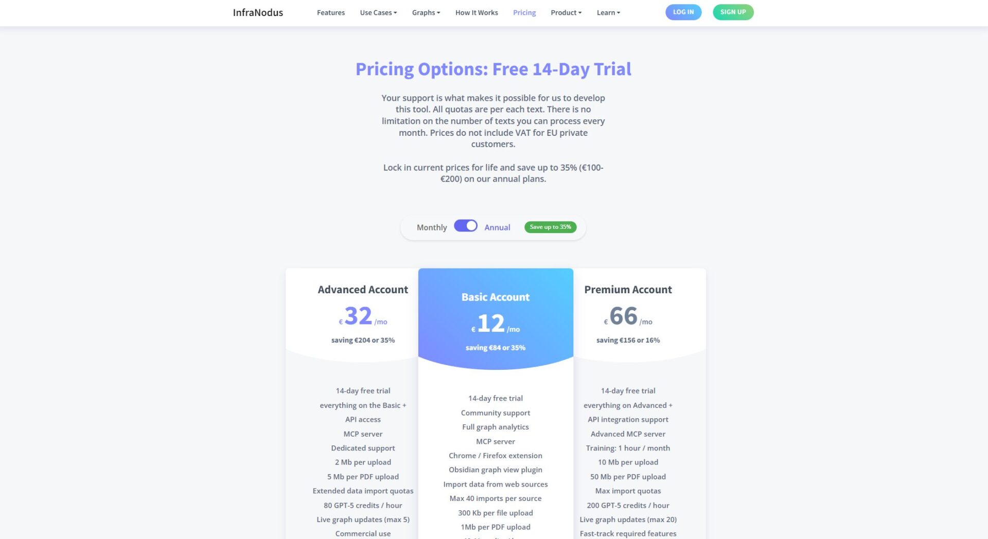 InfraNodus官方价格页