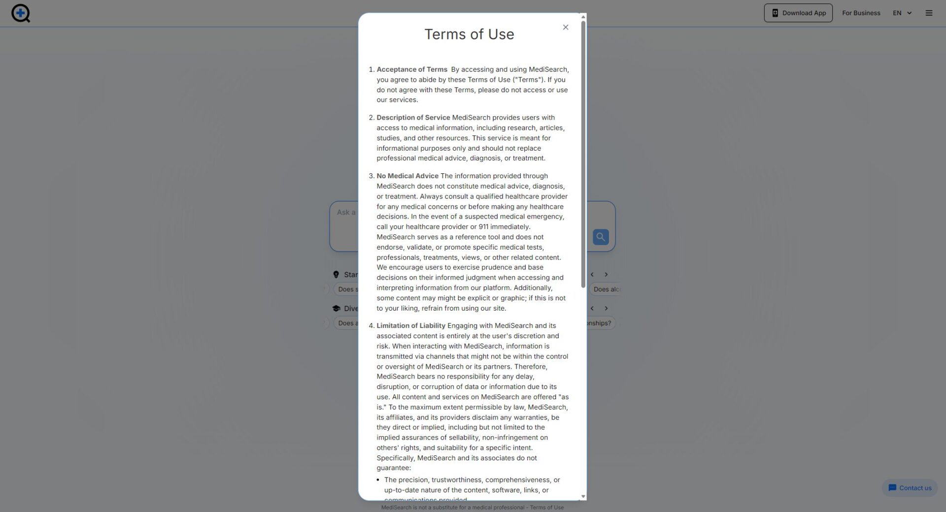 medisearch使用政策