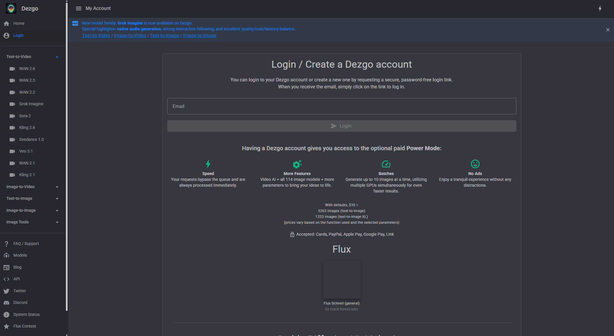 Dezgo AI注册登录页