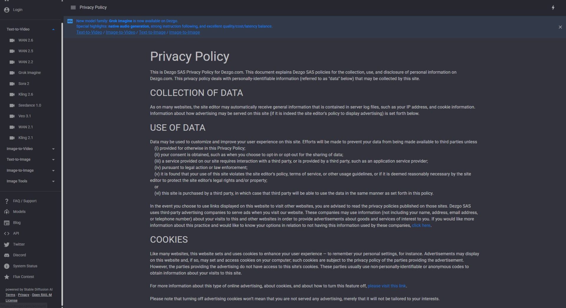 Dezgo AI隐私政策