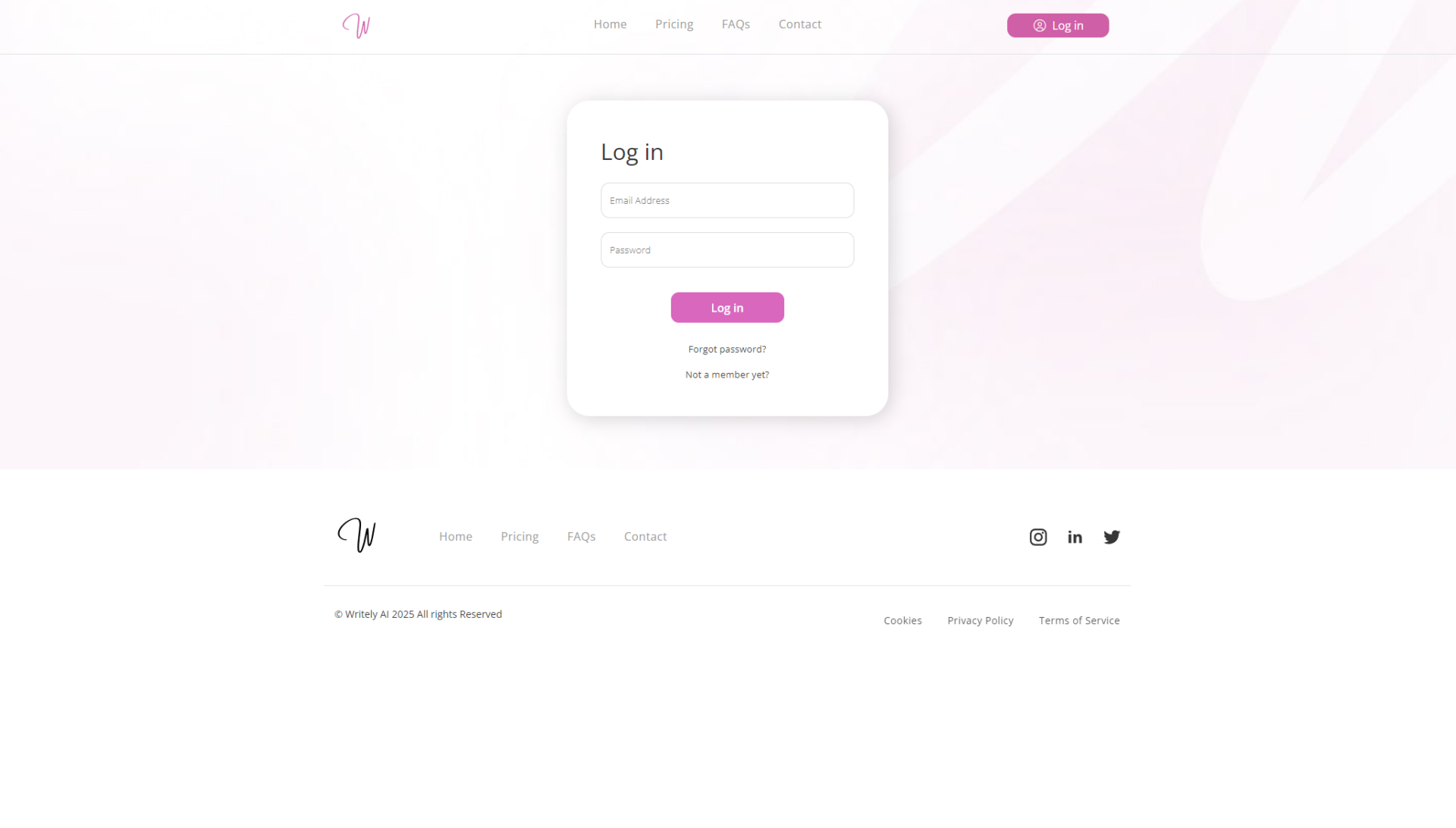 Writely AI注册登录页