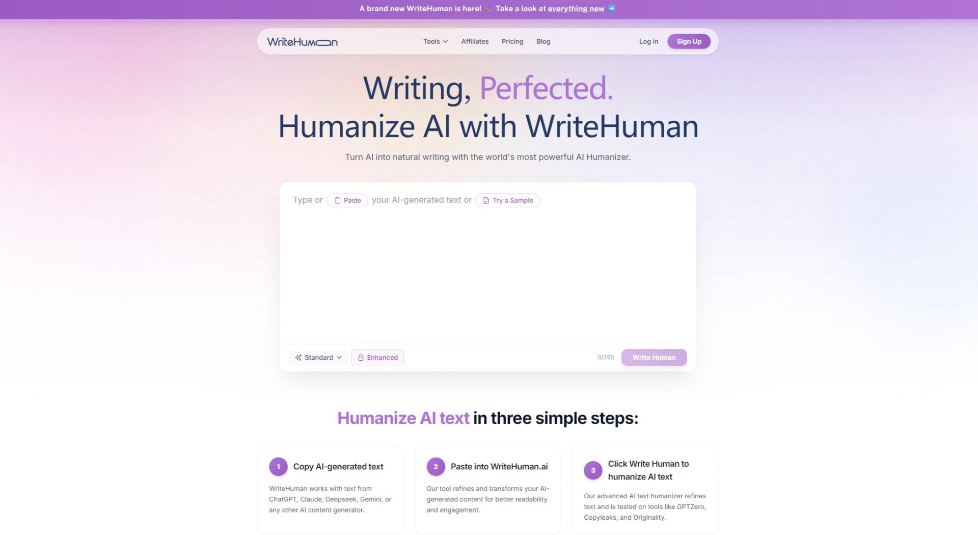 WriteHuman官网截图