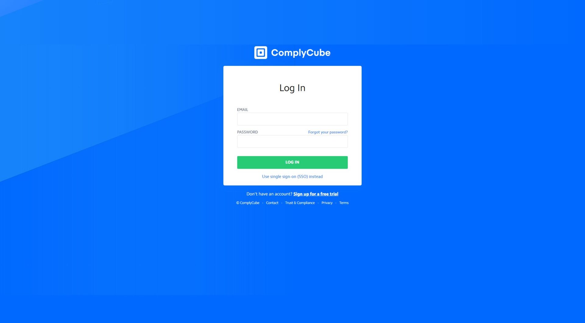ComplyCube注册登录页