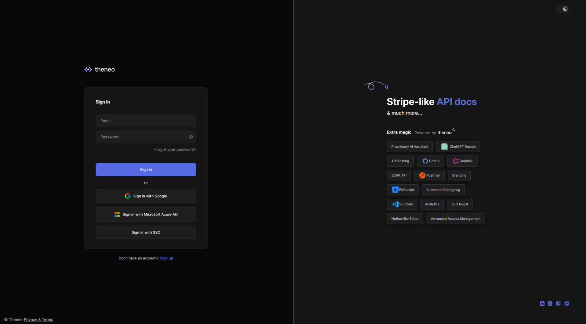 Theneo注册登录页