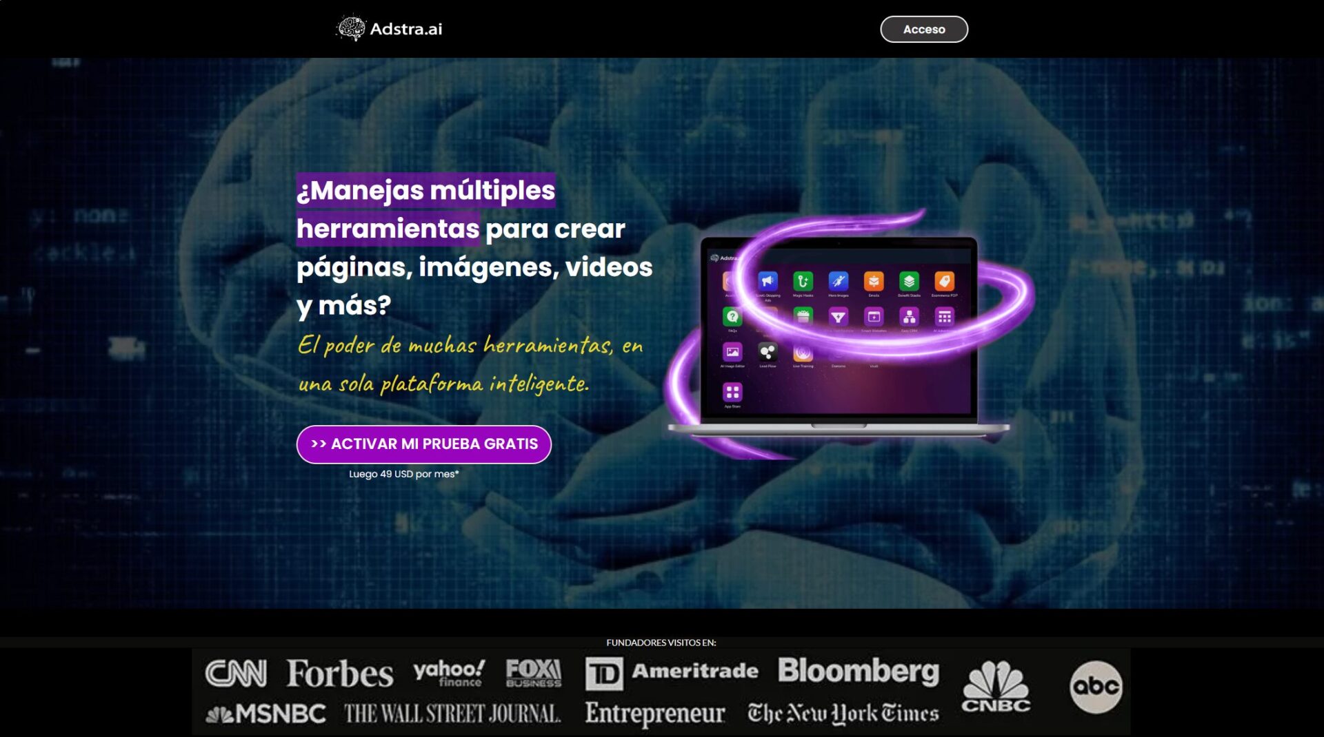 Adstra.ai官网首页