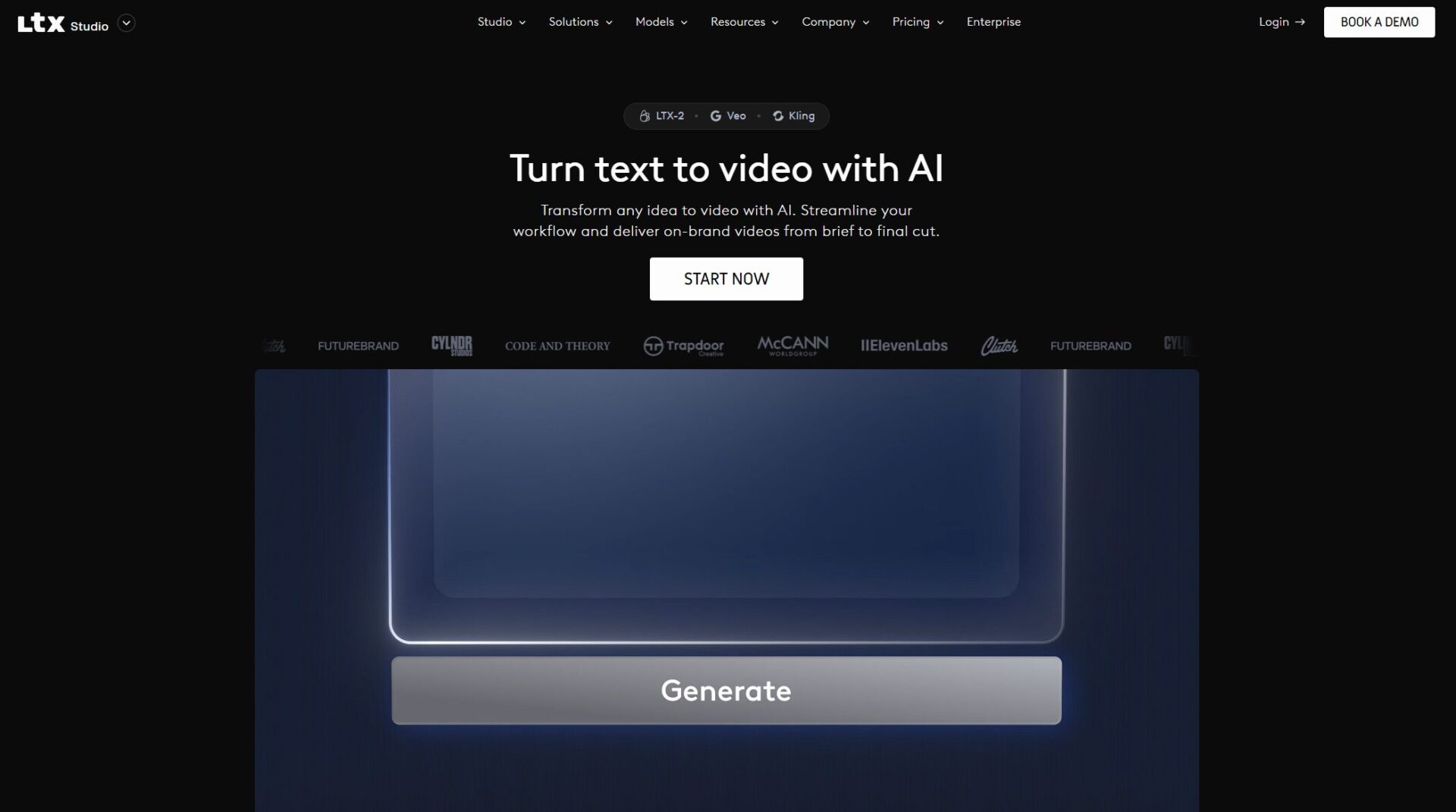 LTX Studio AI功能介绍页