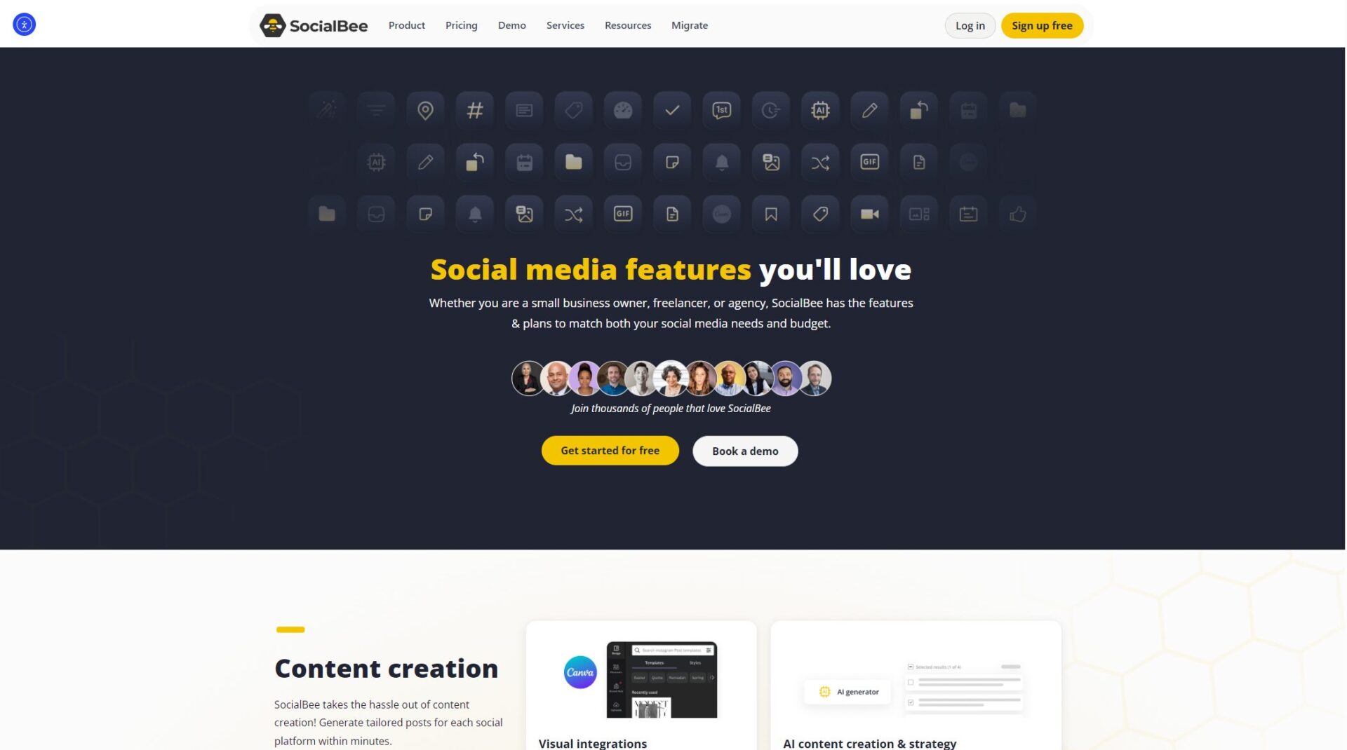 SocialBee功能界面