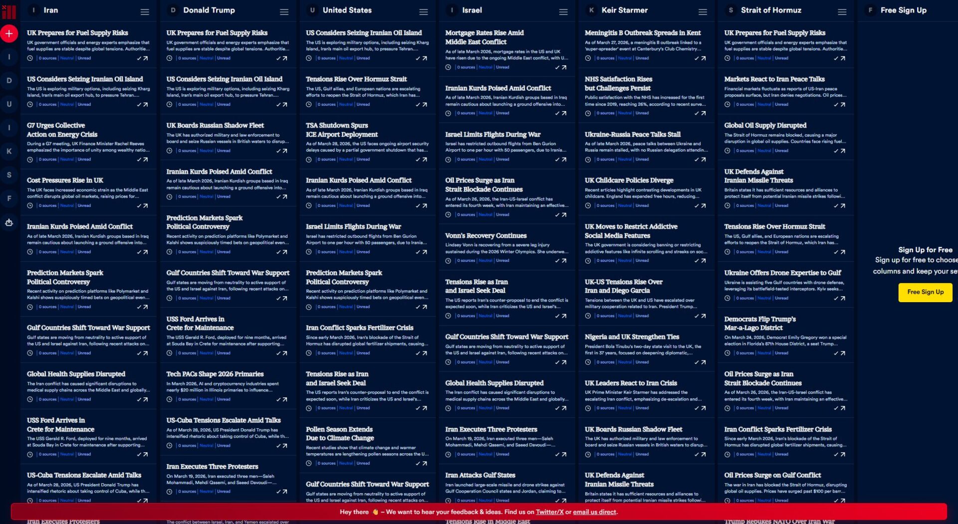 OneSub NewsDeck主页新闻浏览