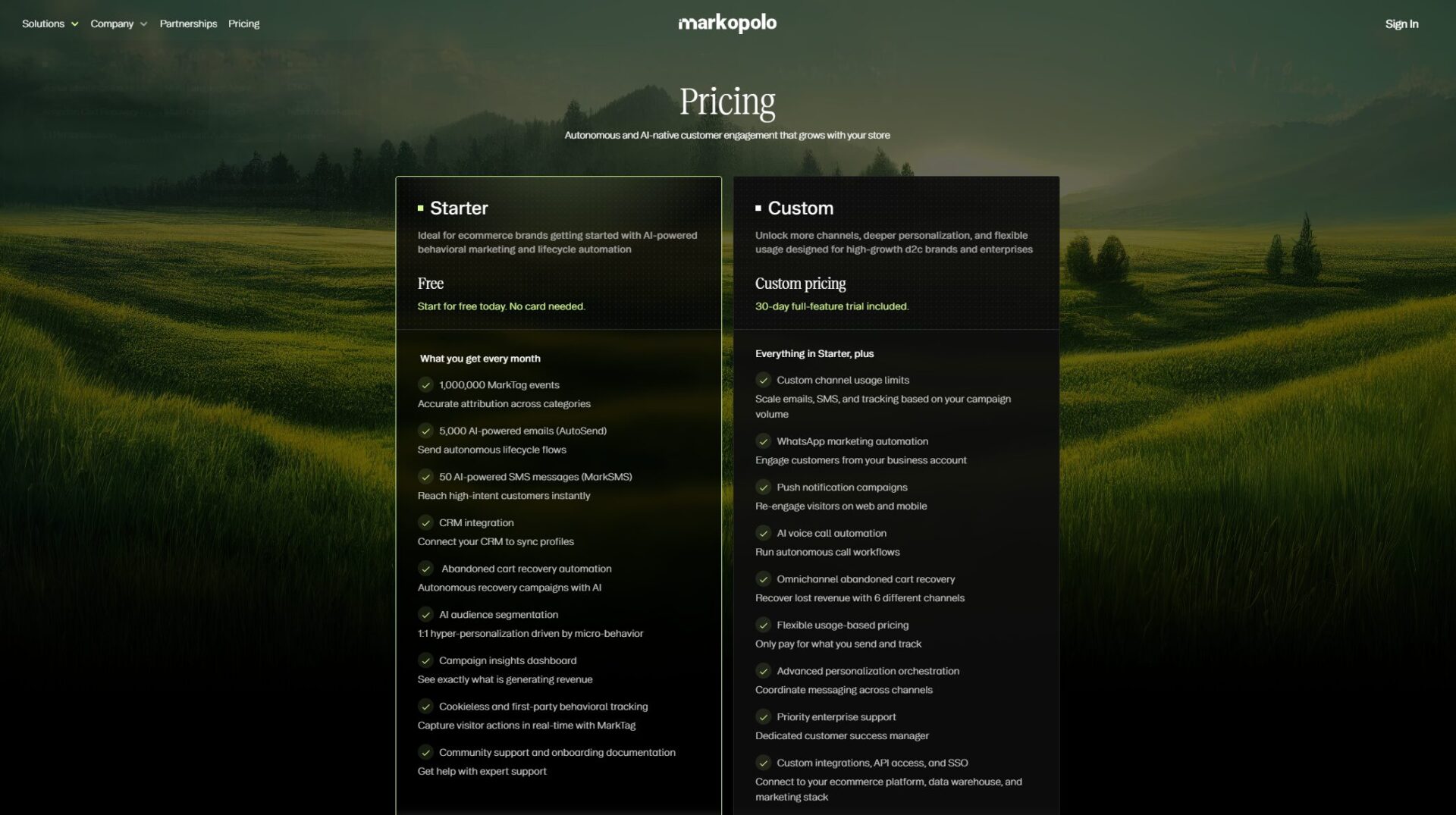 Markopolo AI价格方案页