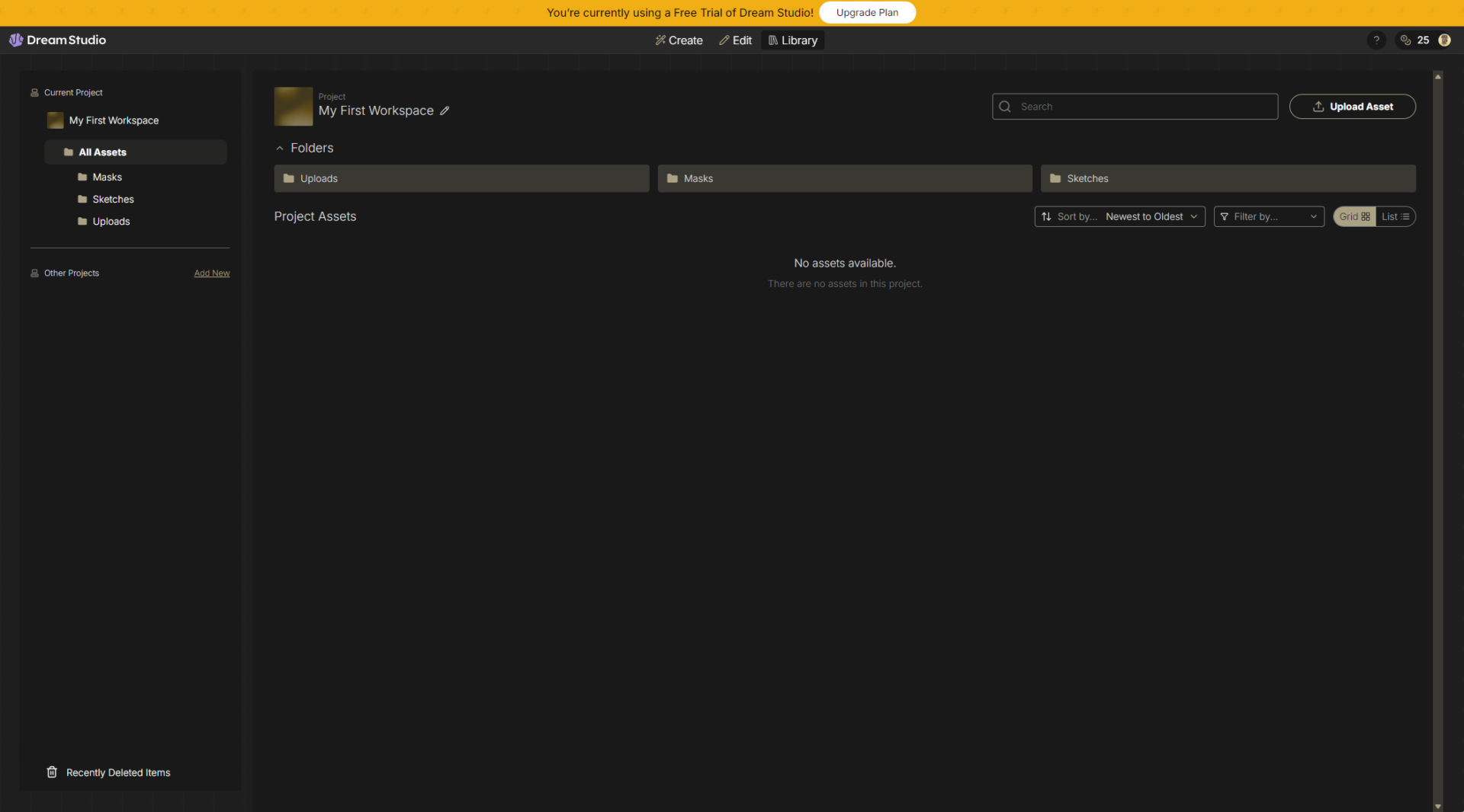 DreamStudio项目管理页