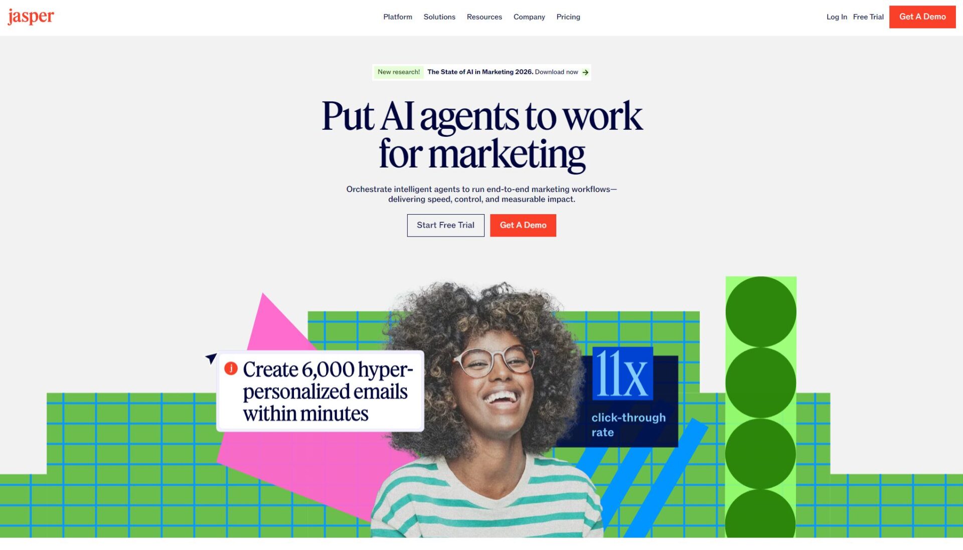 Jasper AI官网截图