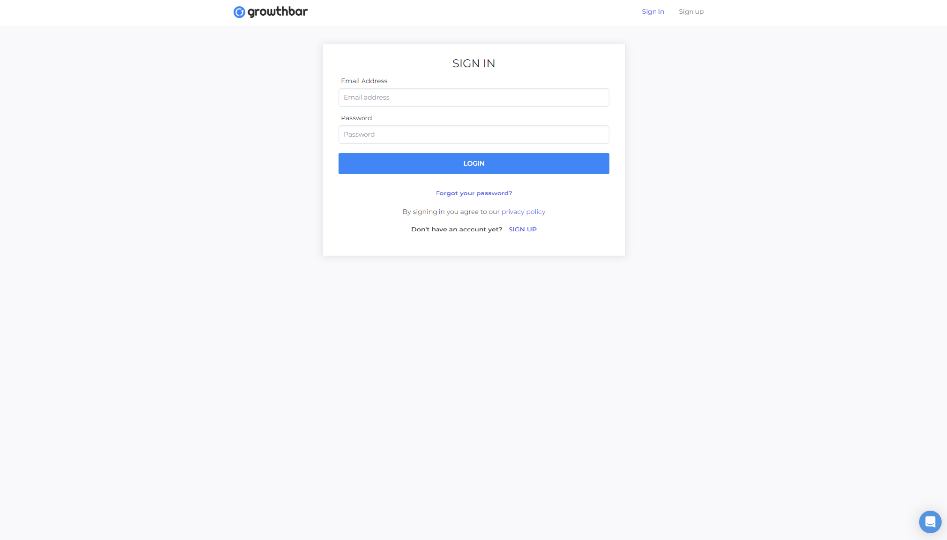 GrowthBar注册登录页