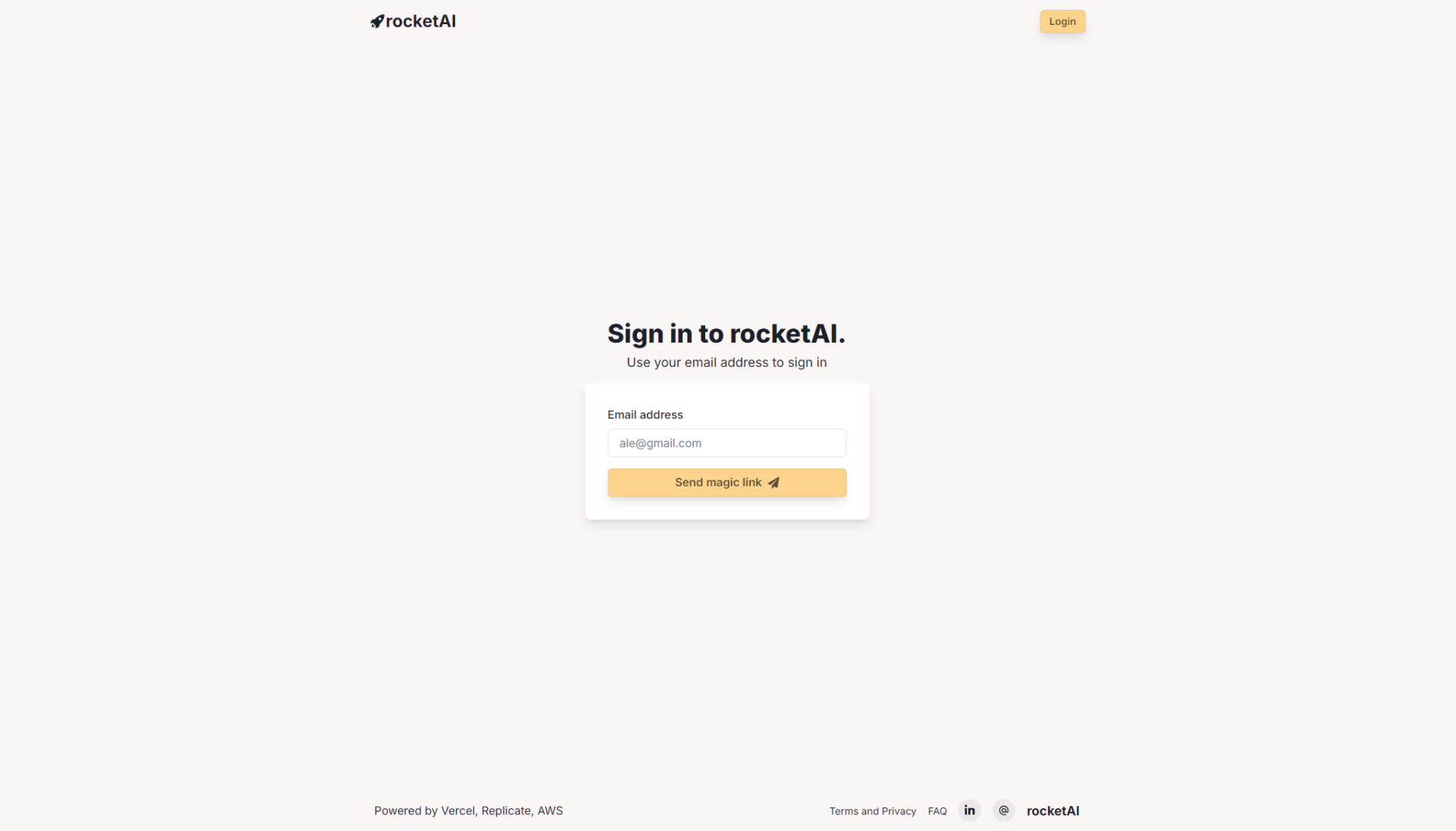 rocketAI注册登录页
