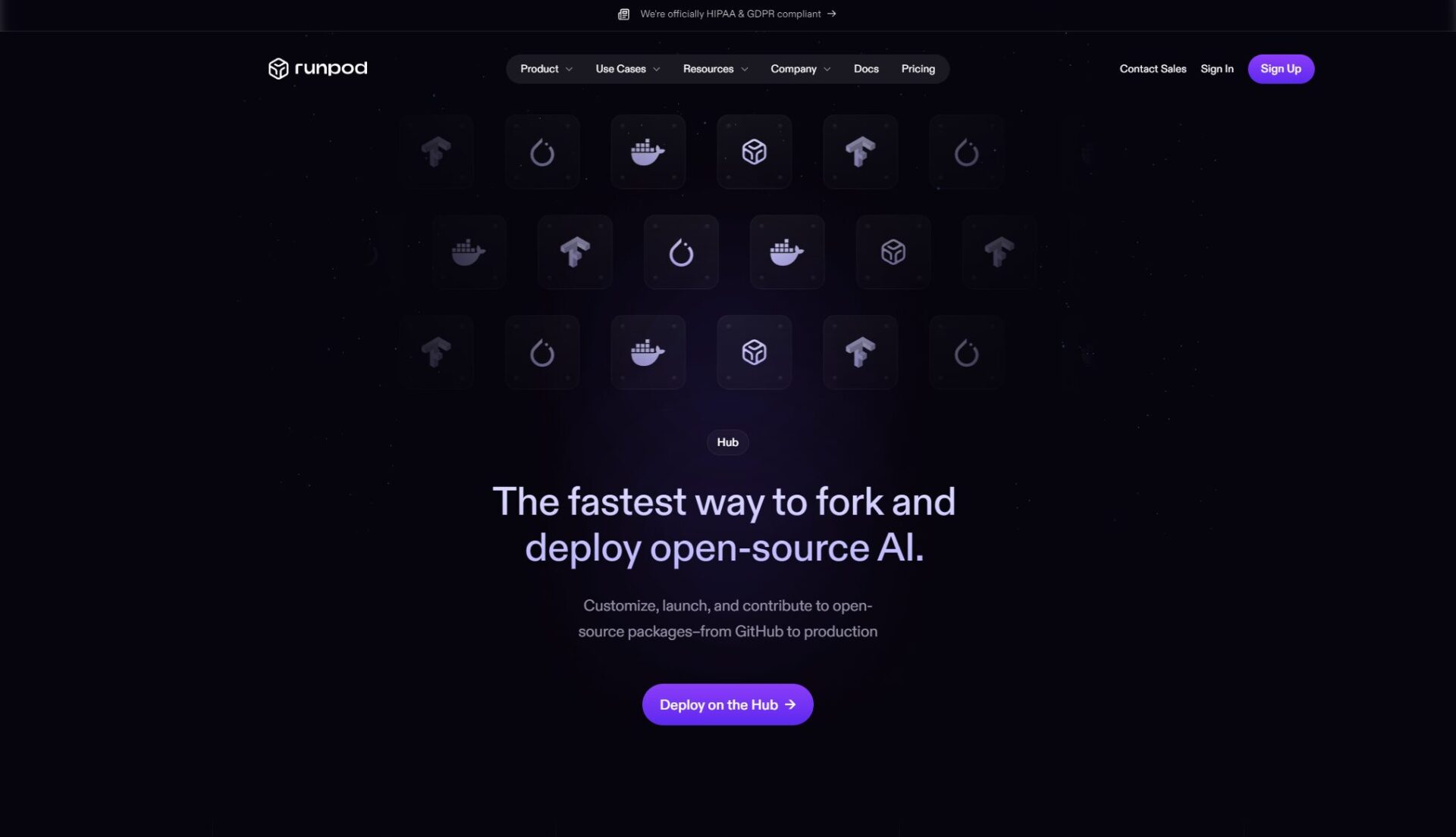 RunPod Hub界面截图
