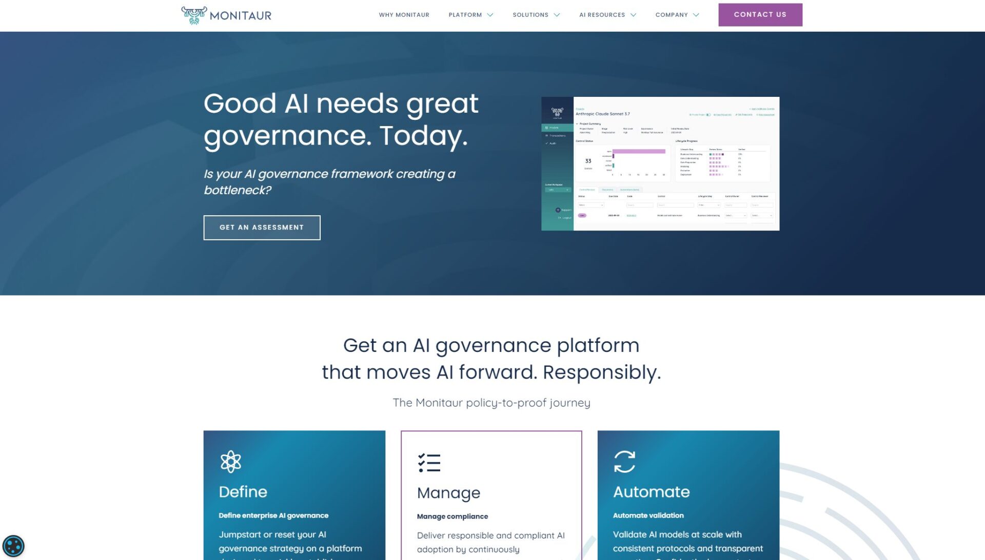 Monitaur官网界面
