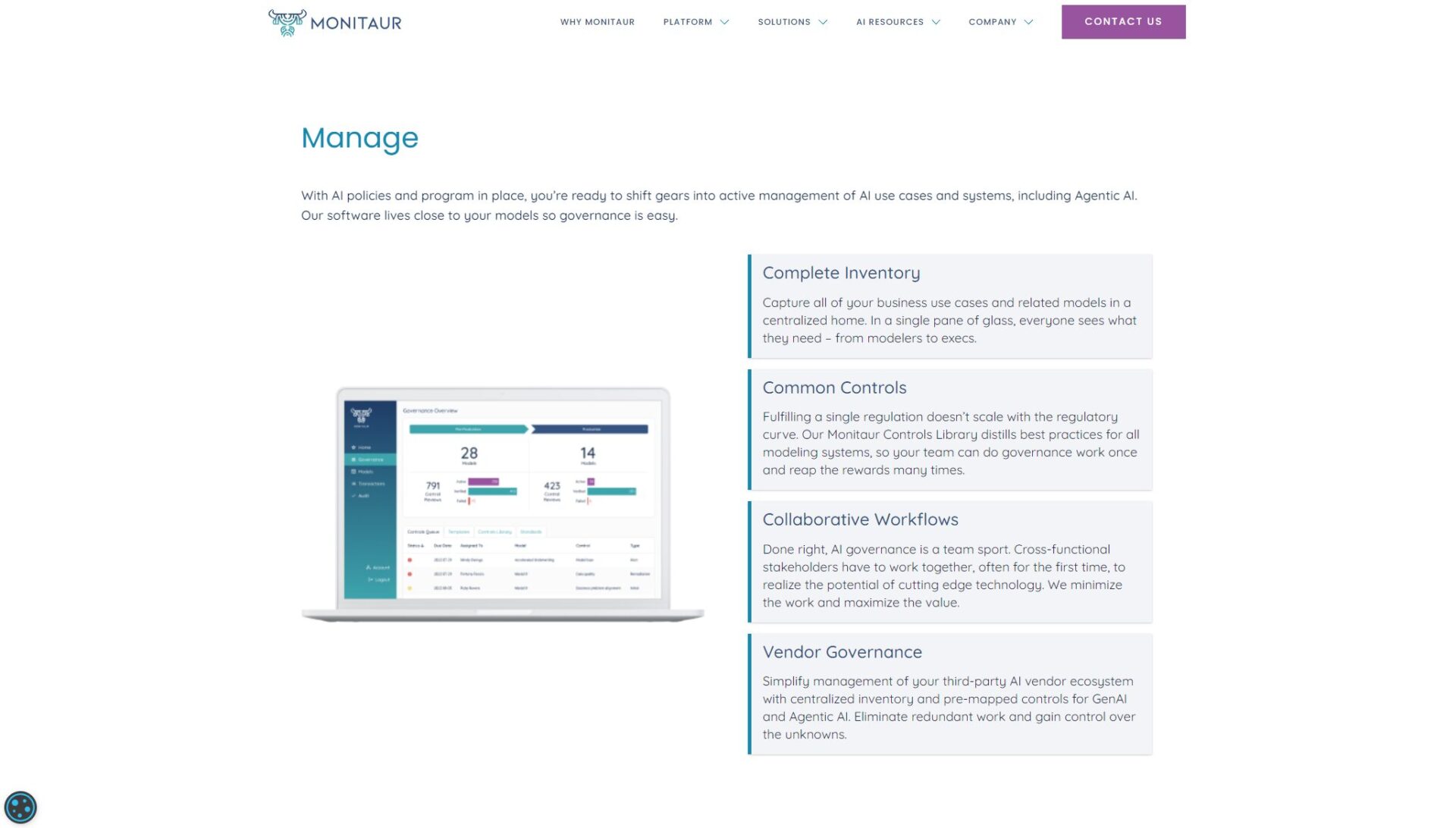 Monitaur Manage功能介绍