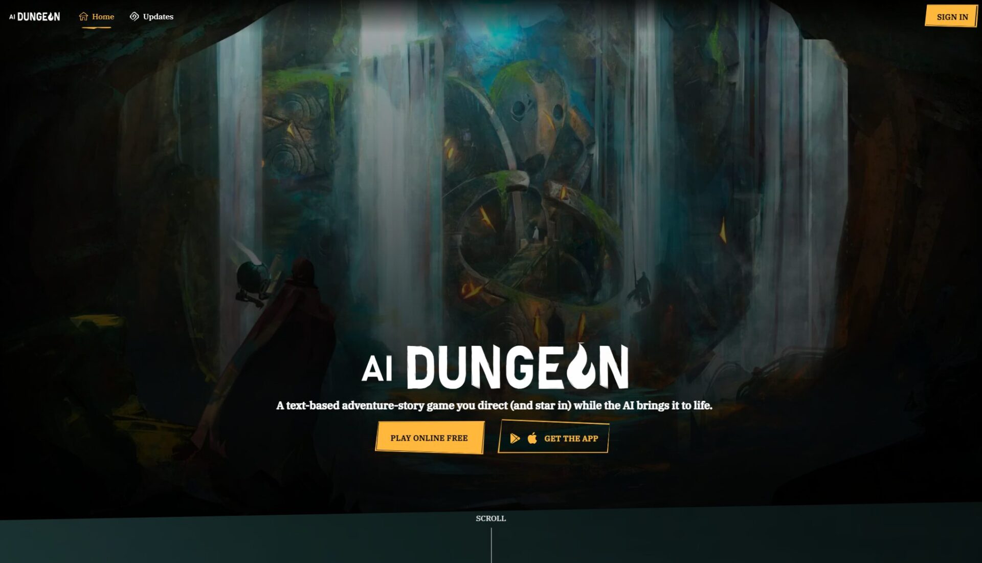 AI Dungeon官网截图