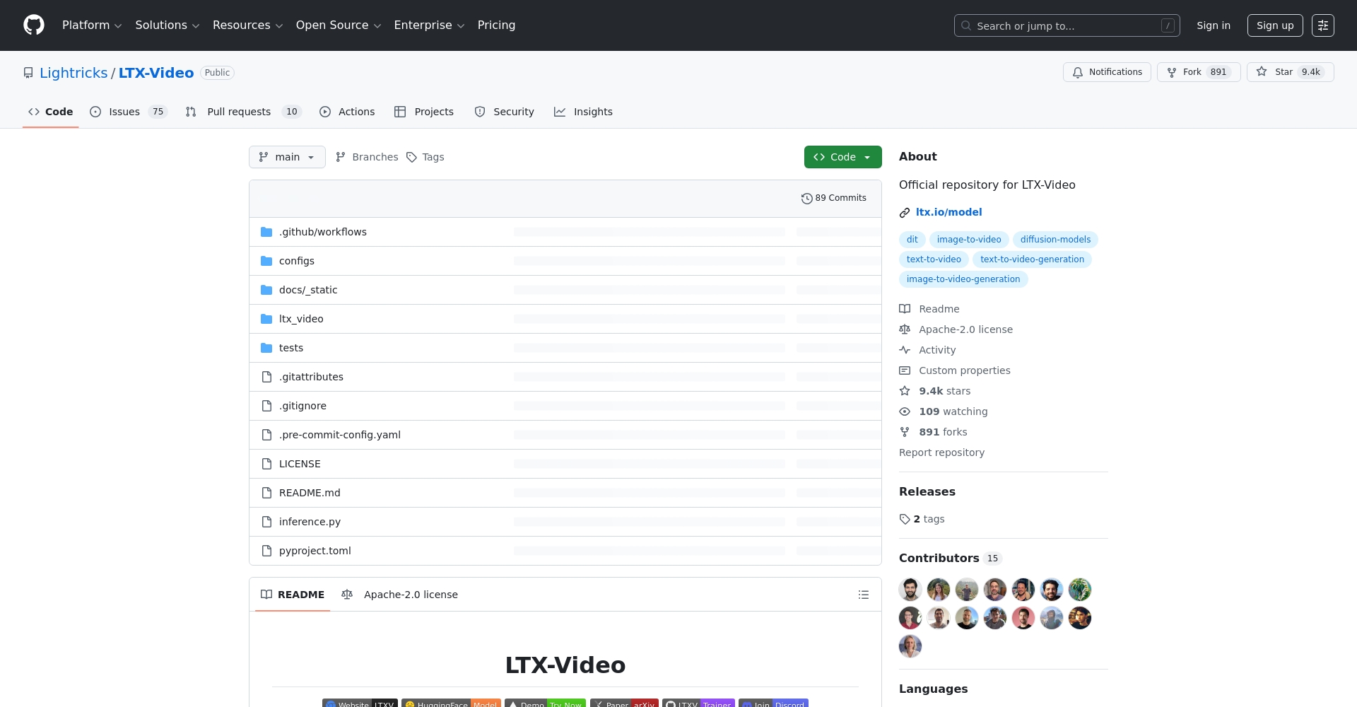 LTX-2开源项目主页截图