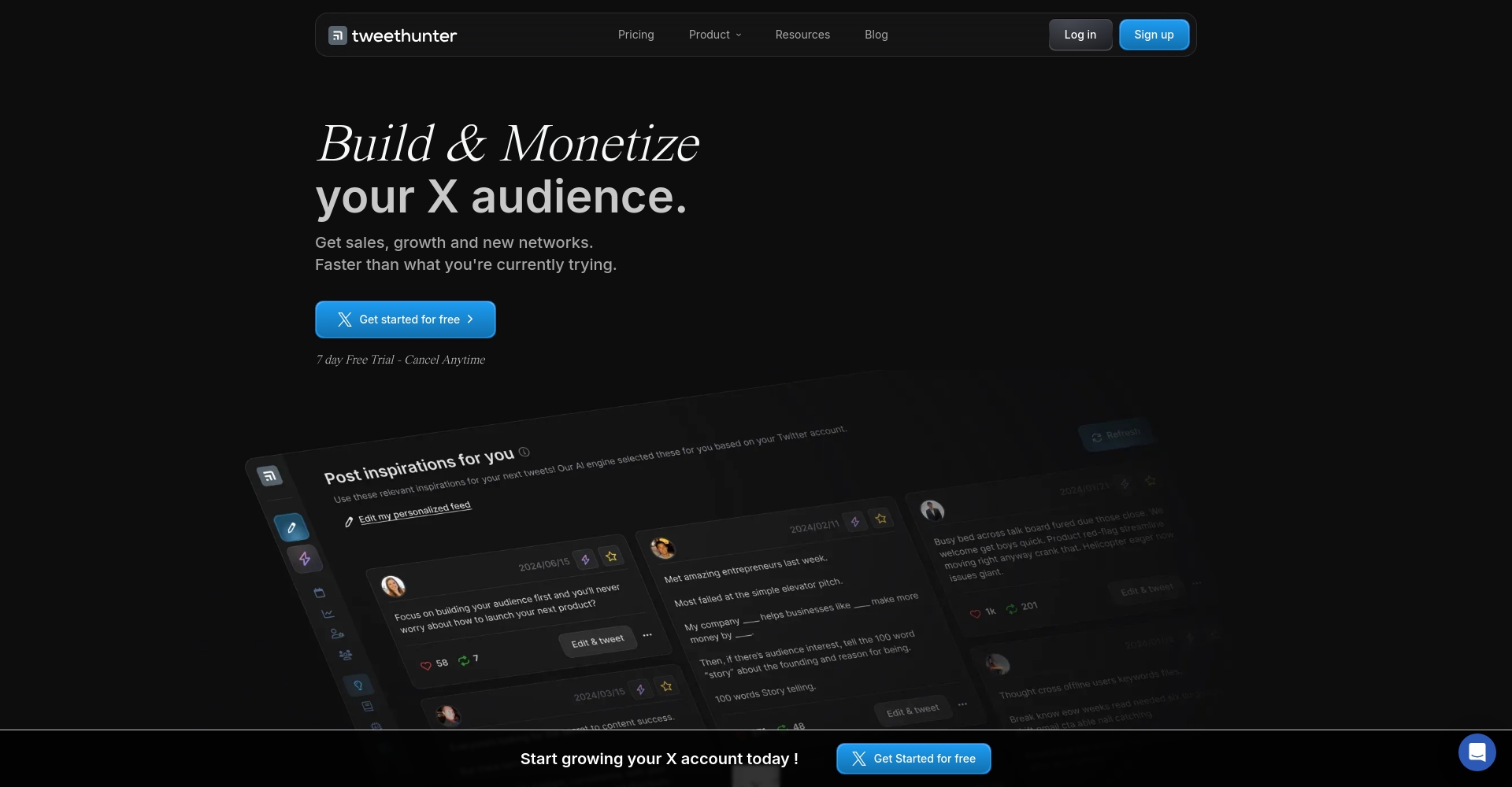 Tweet Hunter官网首页