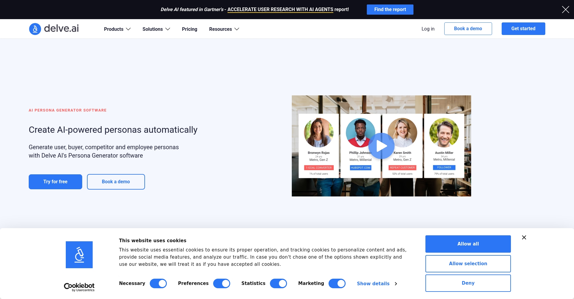 Delve AI产品功能页面截图