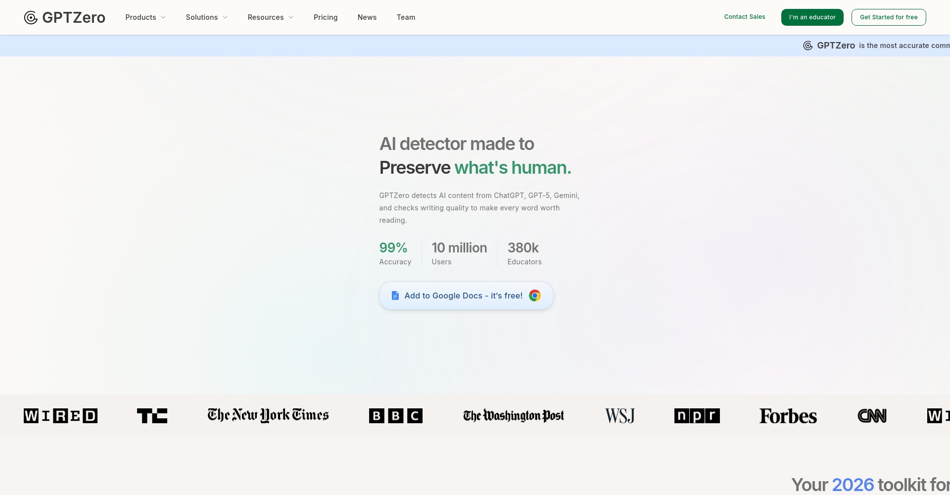 GPTZeroAI检测工具界面