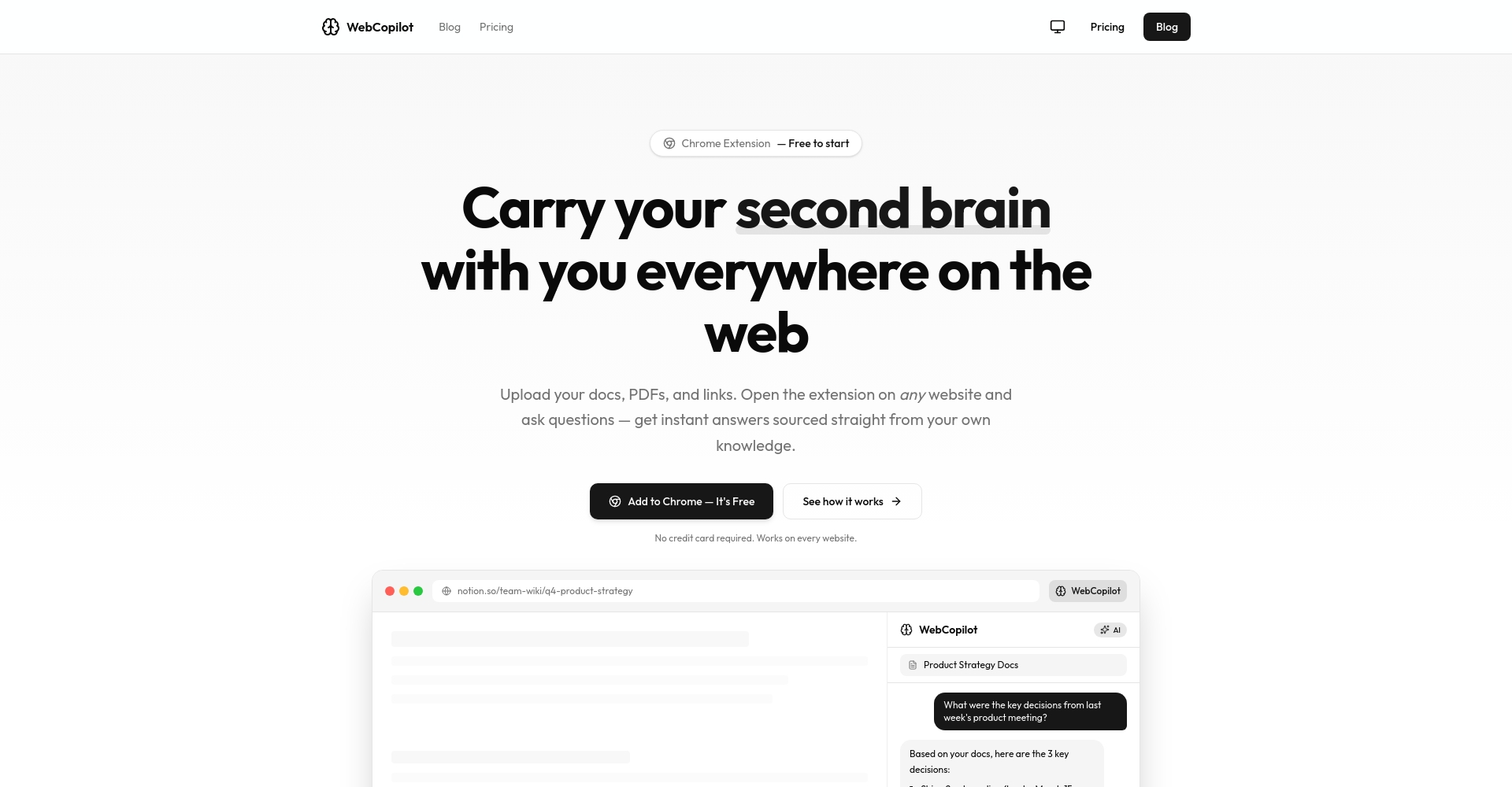WebCopilot.ai官网首页截图
