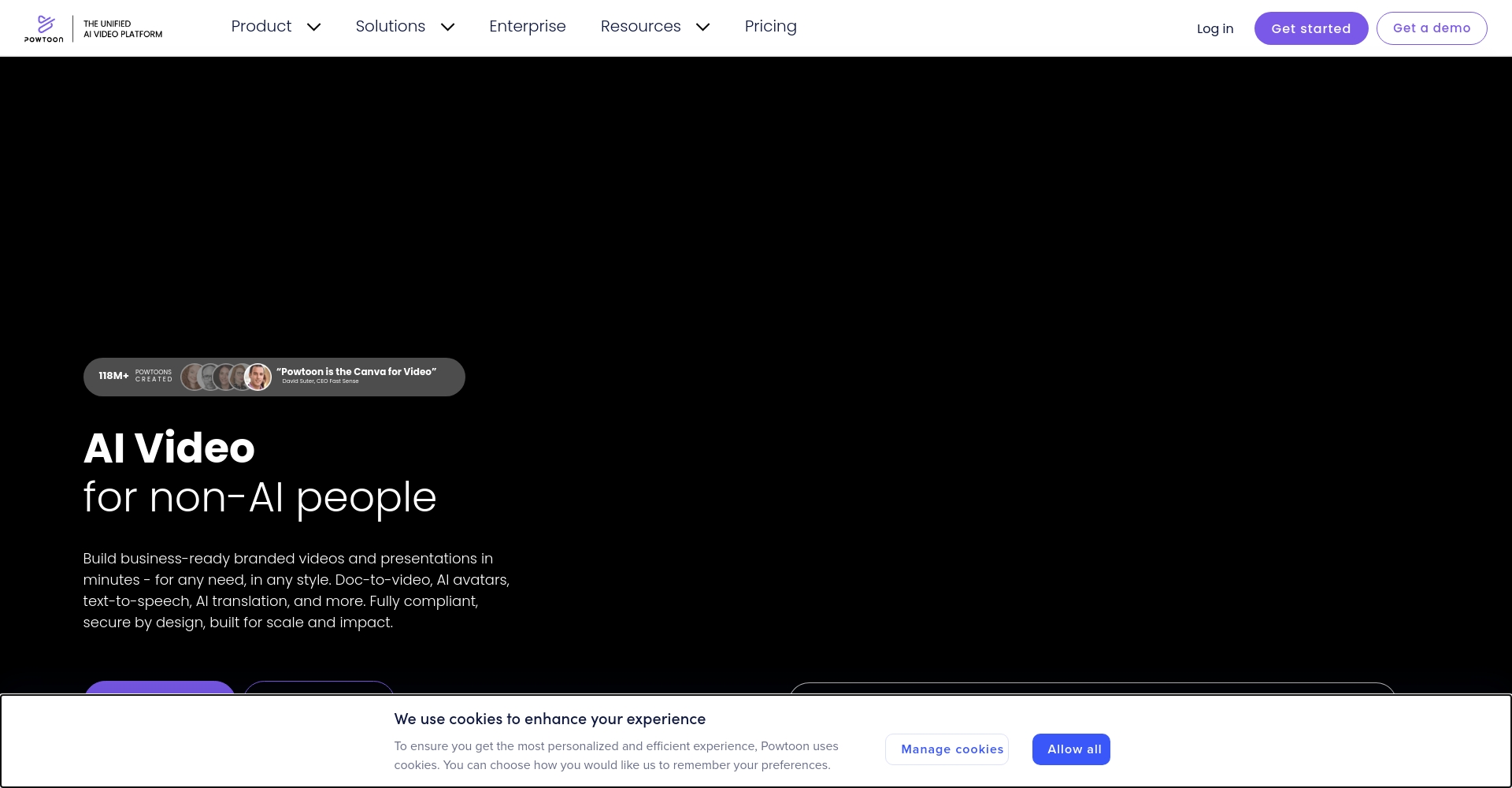 Powtoon AI动画角色与场景