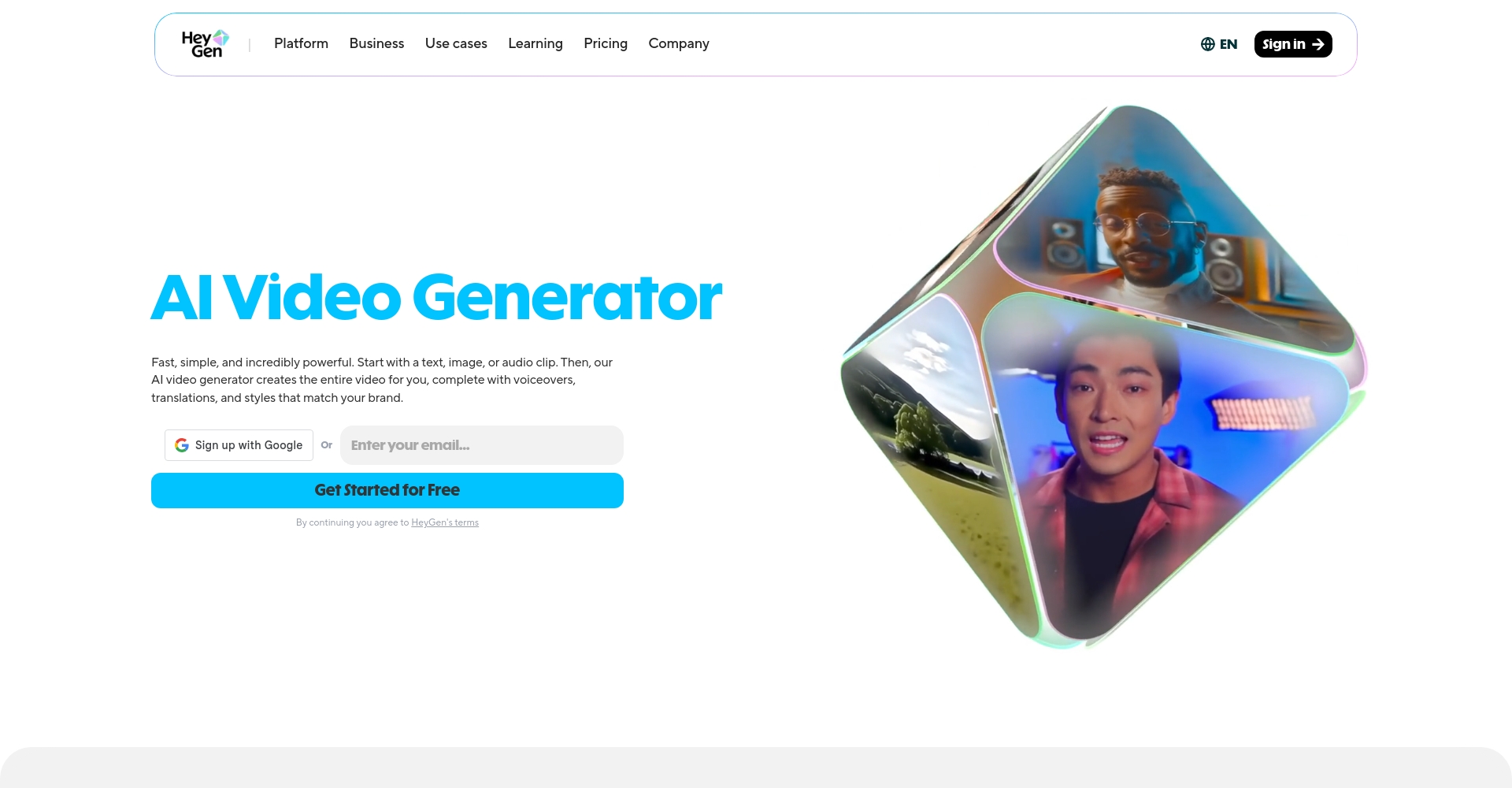 HeyGen数字人生成界面