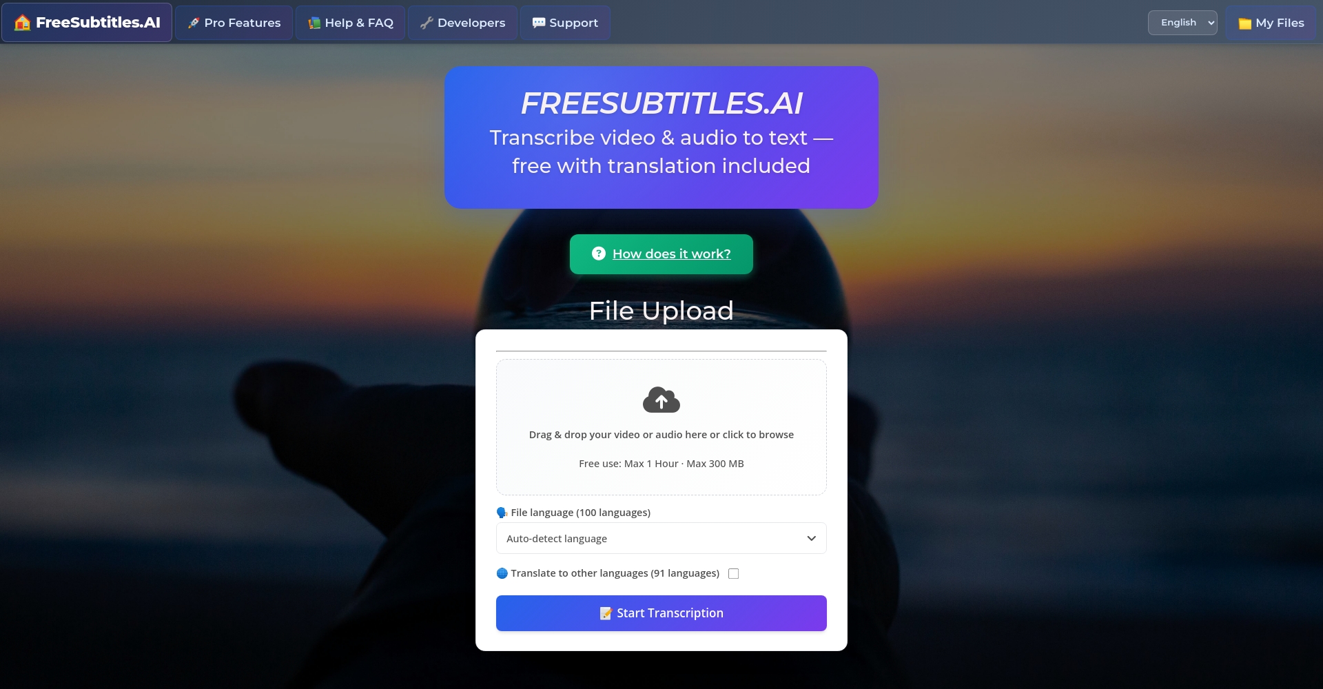 FreeSubtitles.AI官网首页