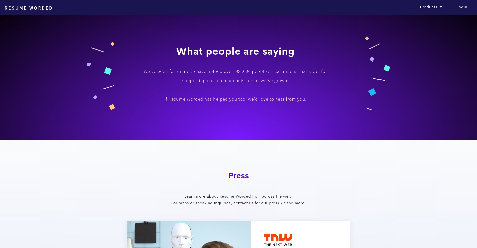 Resume Worded用户案例截图